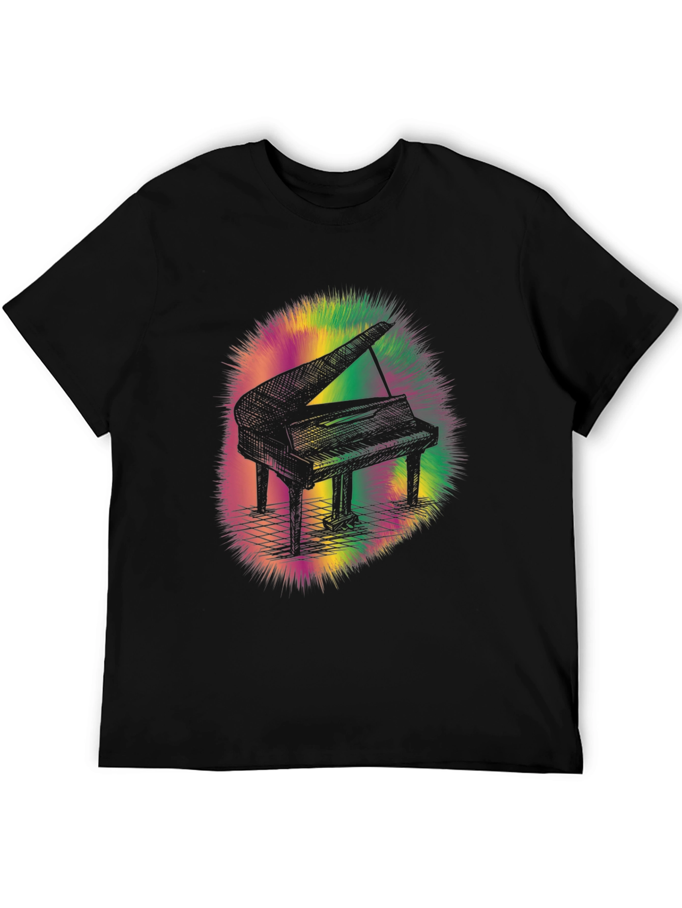 Piano Graphic Tee - Mens Black T-Shirt