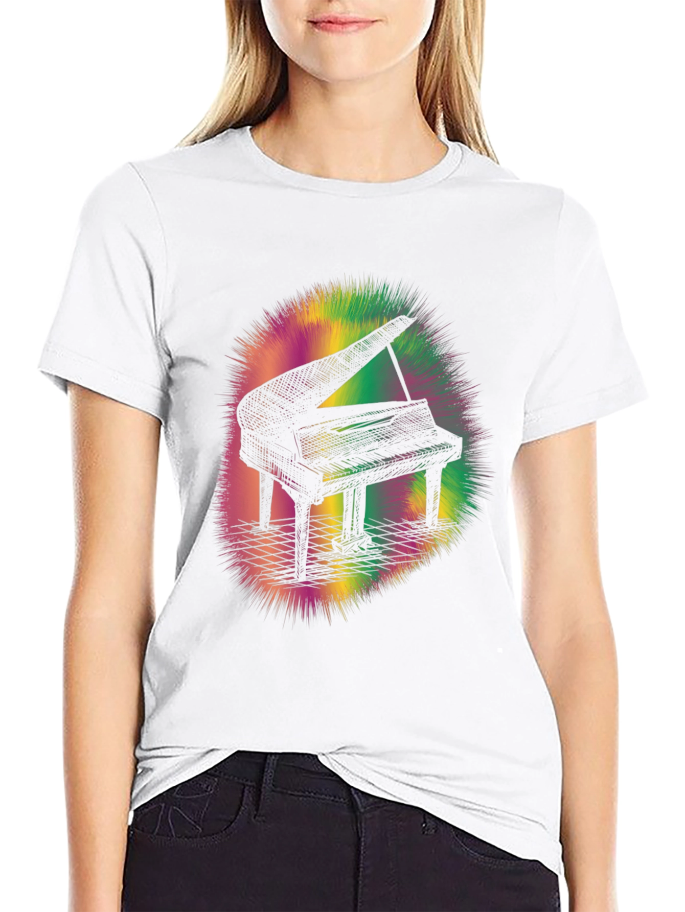 Piano Graphic Tee - Mens Black T-Shirt