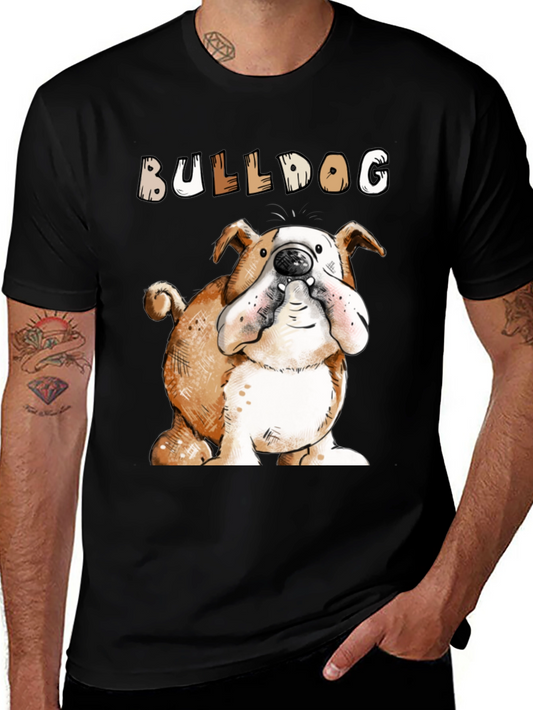Bulldog Cartoon Graphic T-Shirt