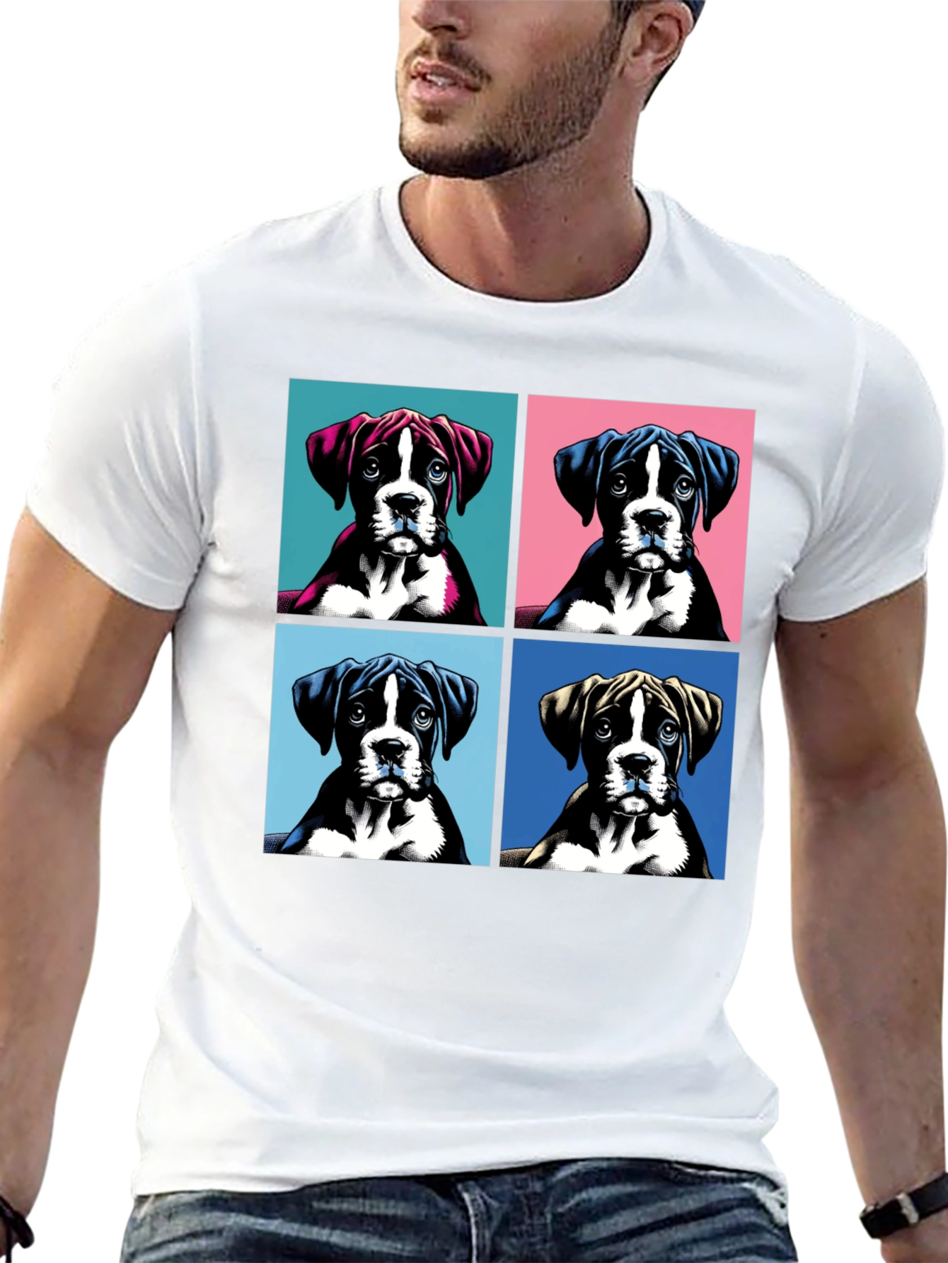 Boxer Dog Pop Art T-Shirt - Unique Graphic Tee