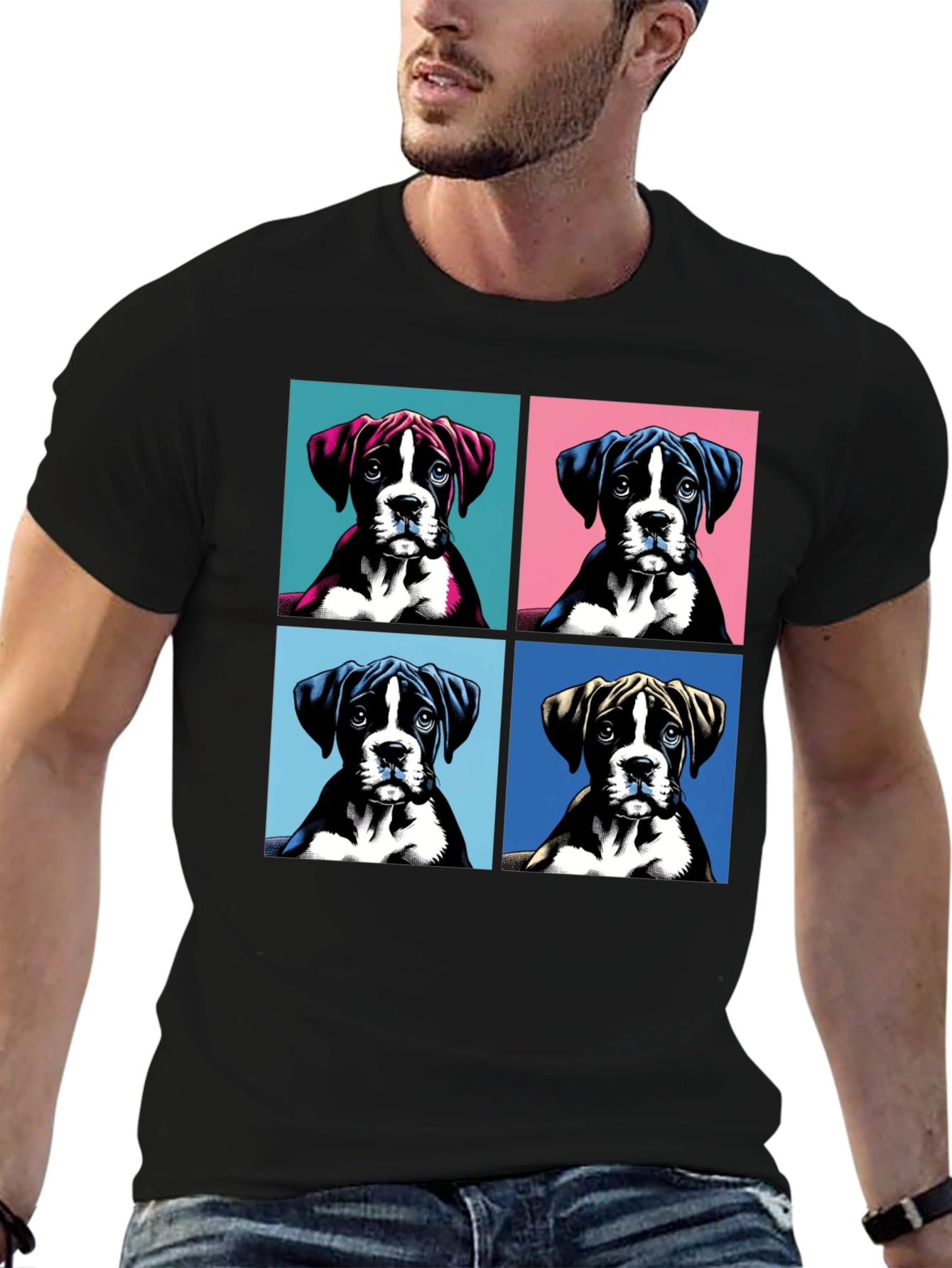 Boxer Dog Pop Art T-Shirt - Unique Graphic Tee
