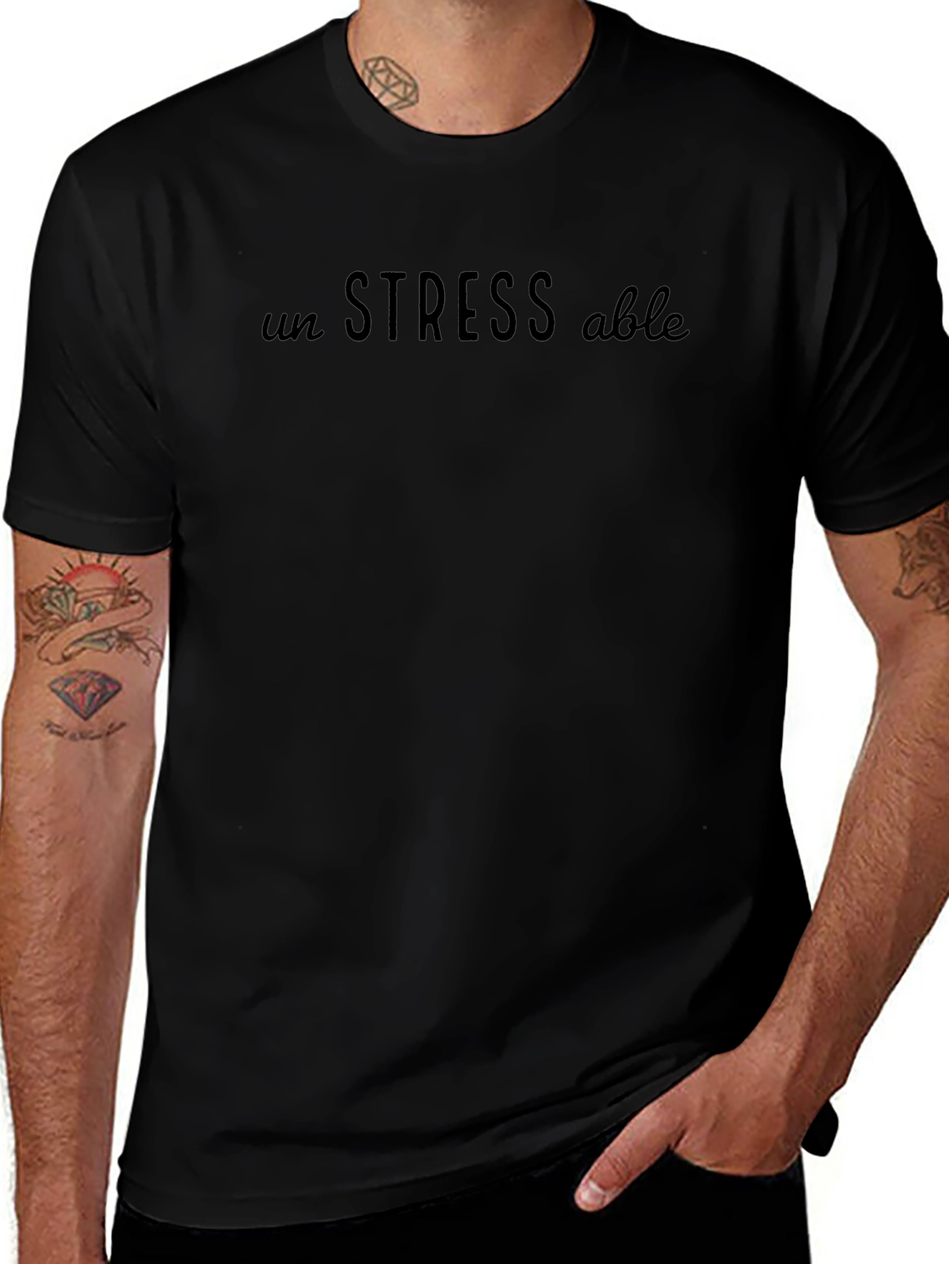 Unstressable Black Graphic T-Shirt