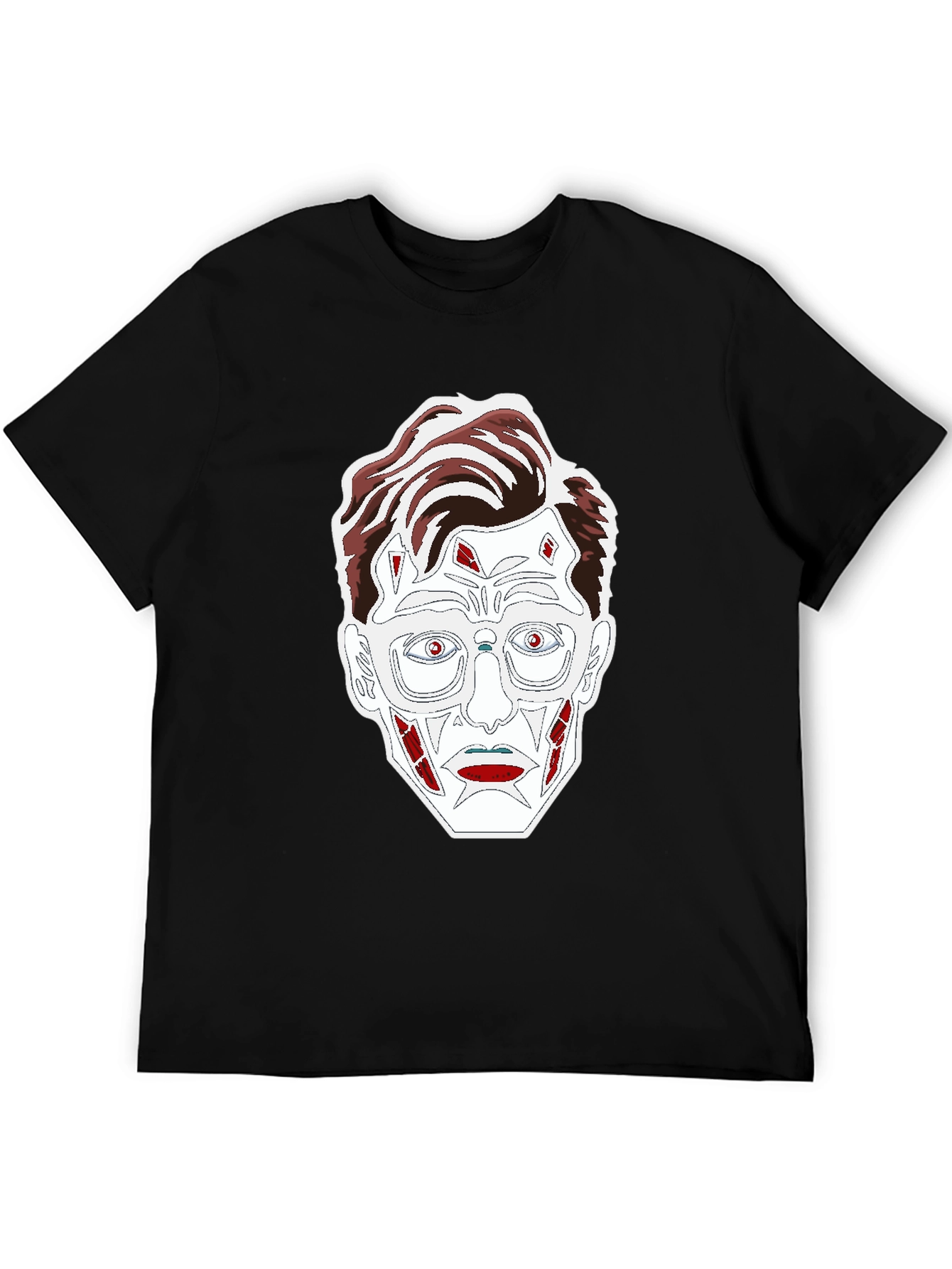 Graphic Print T-Shirt - Striking Zombie Face Design