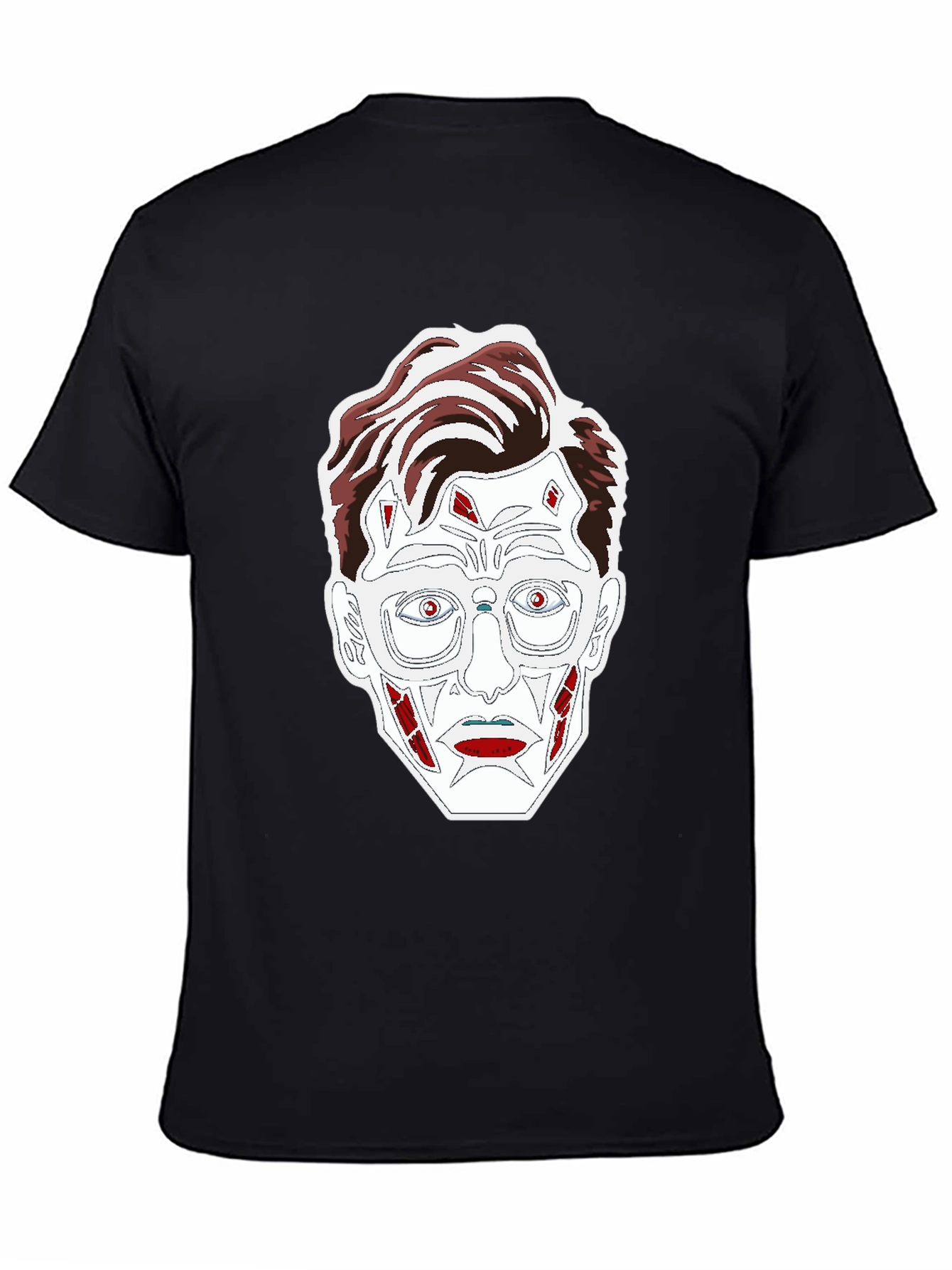 Graphic Print T-Shirt - Striking Zombie Face Design