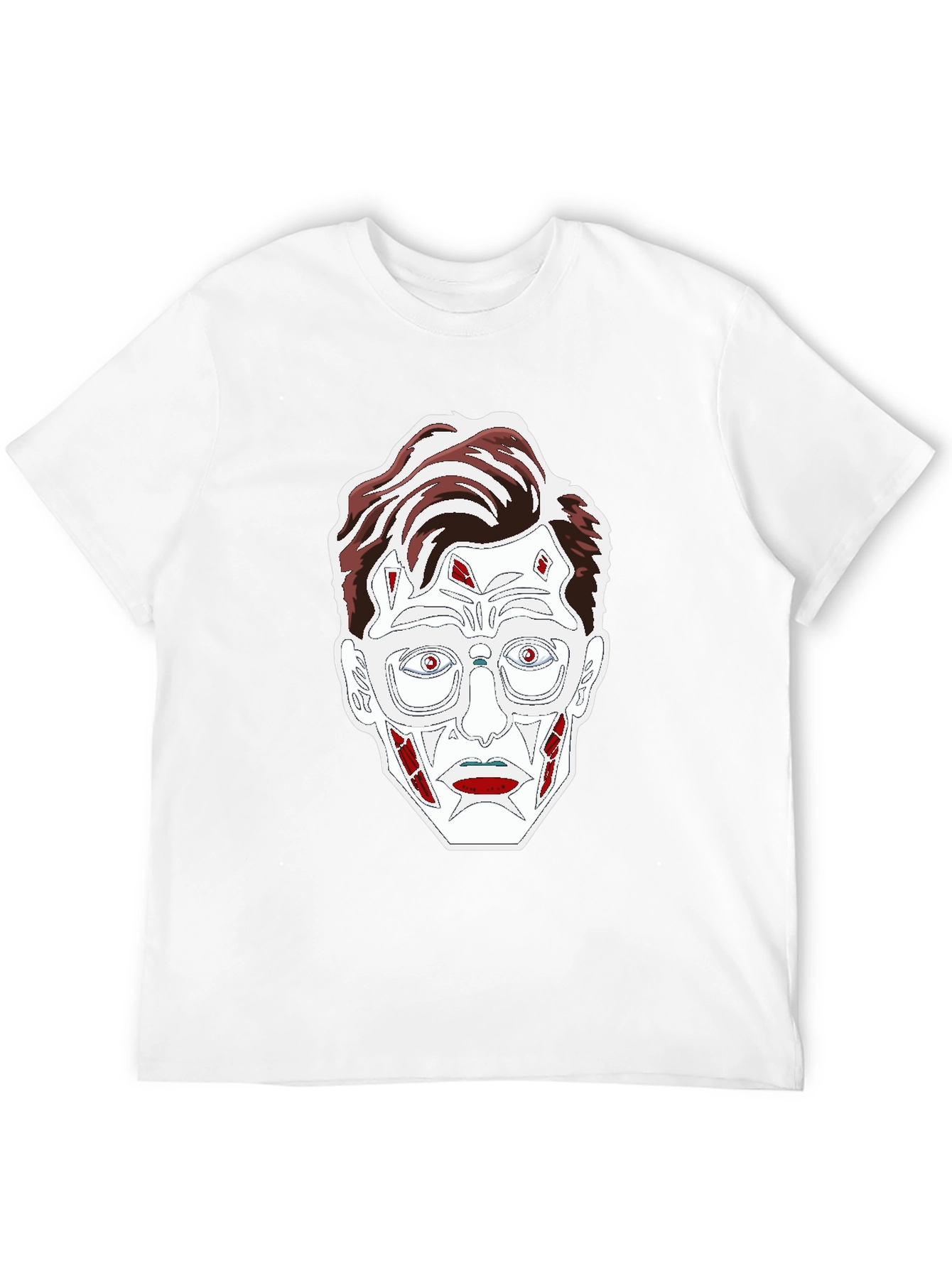 Graphic Print T-Shirt - Striking Zombie Face Design