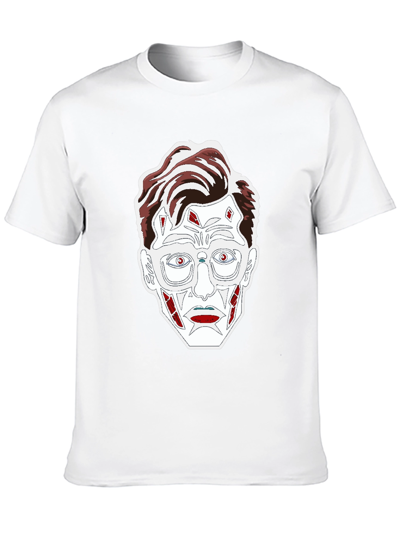 Graphic Print T-Shirt - Striking Zombie Face Design