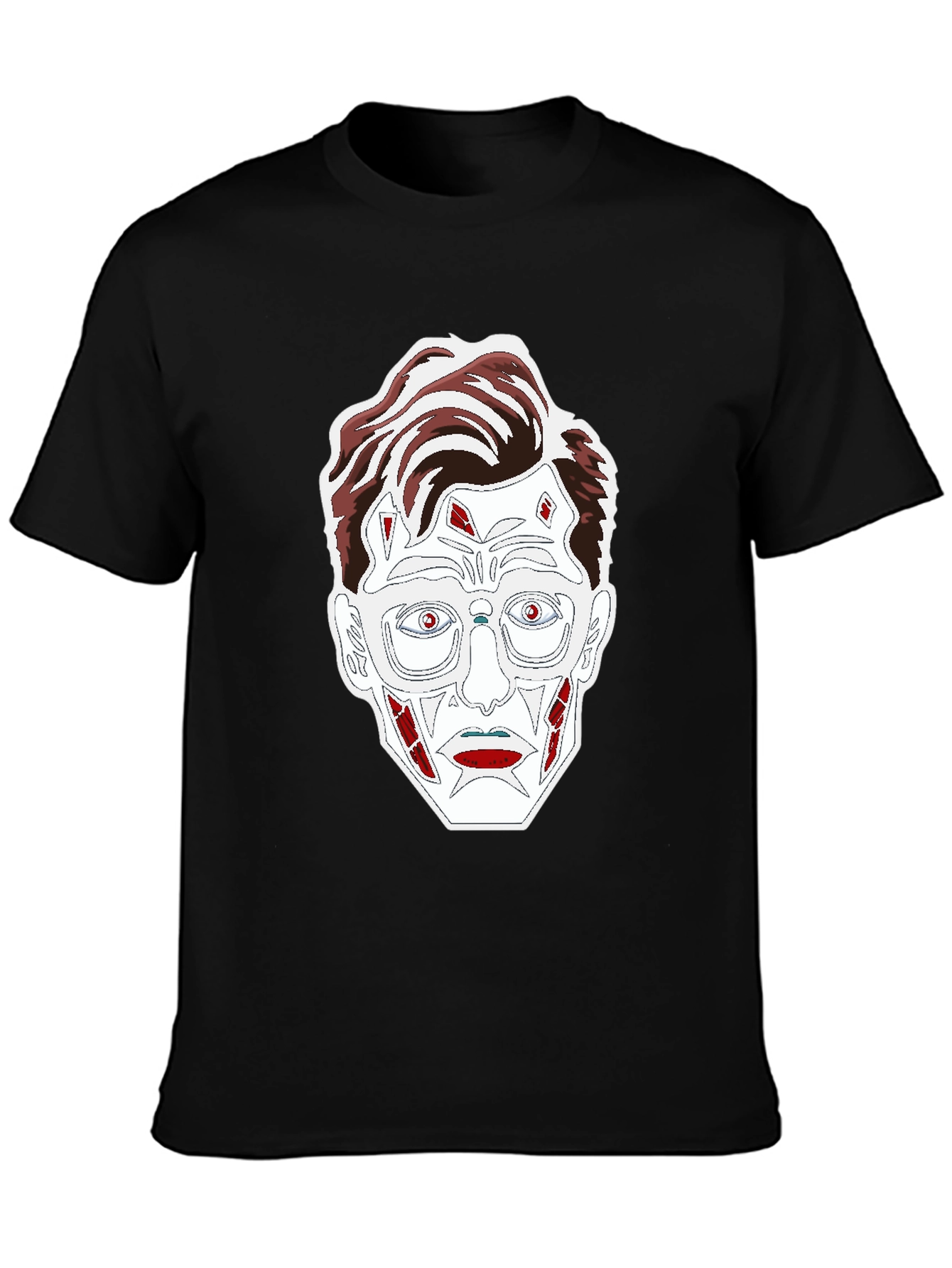 Graphic Print T-Shirt - Striking Zombie Face Design