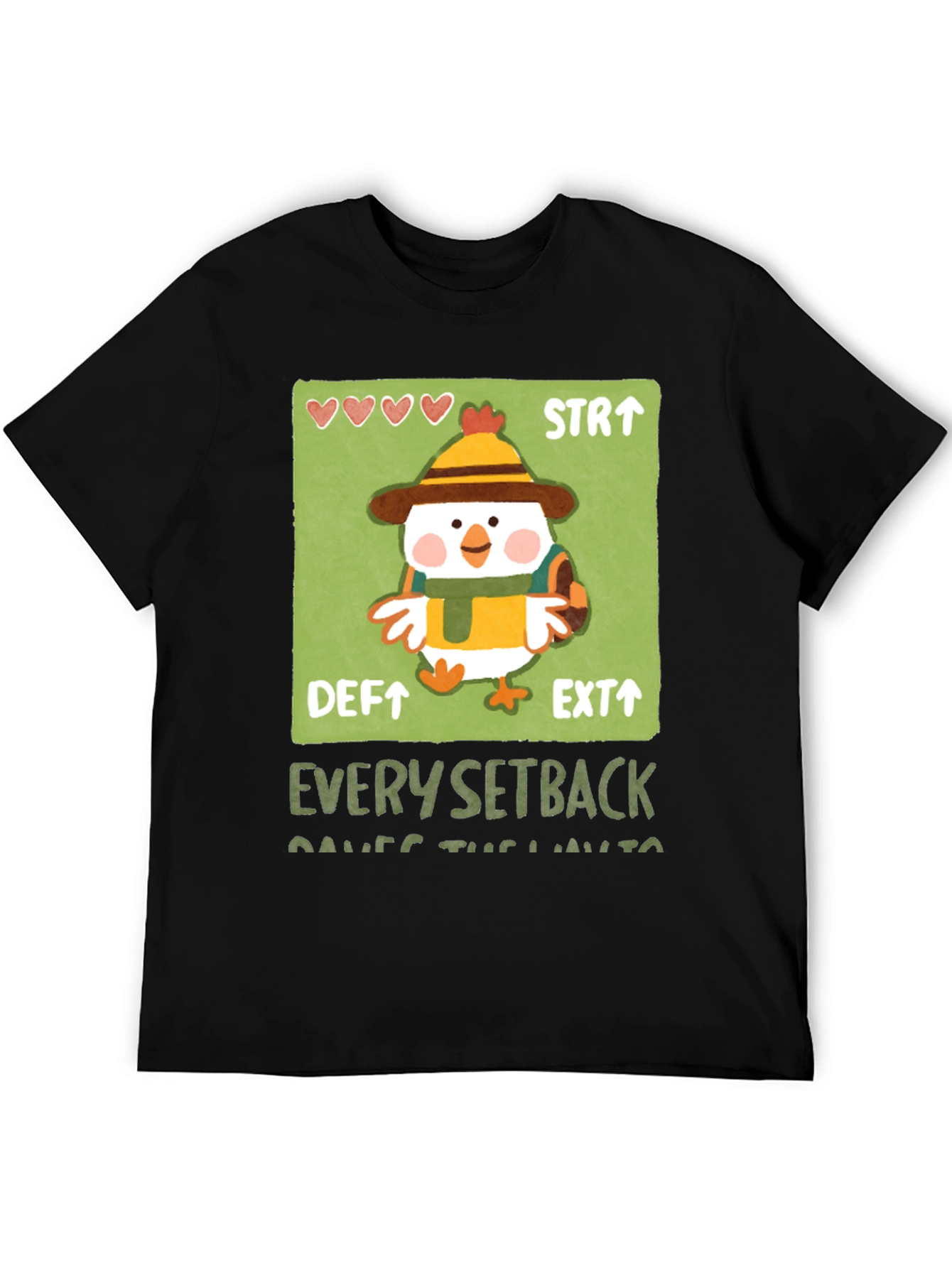 Chicken Game Character Graphic T-Shirt