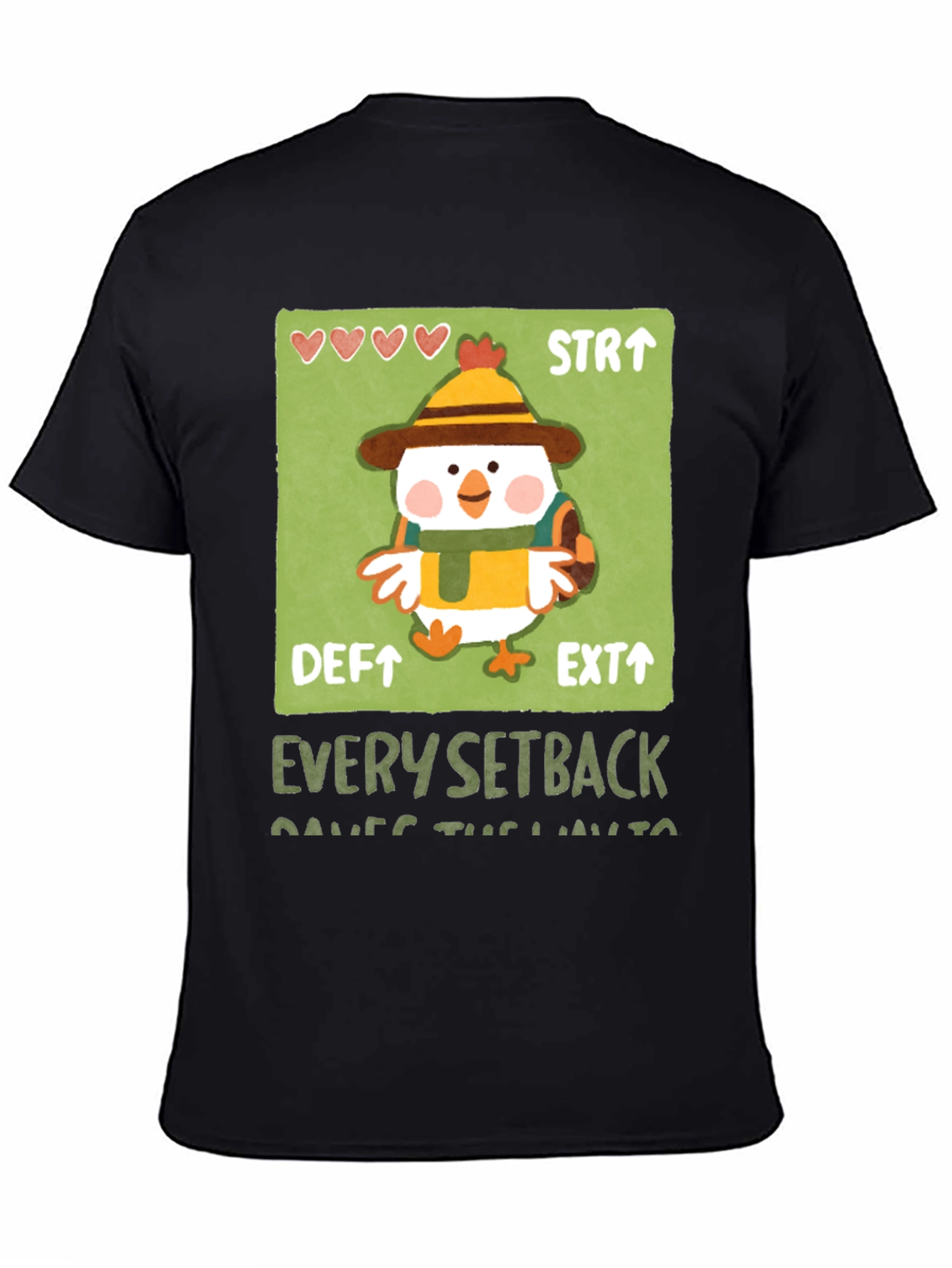 Chicken Game Character Graphic T-Shirt