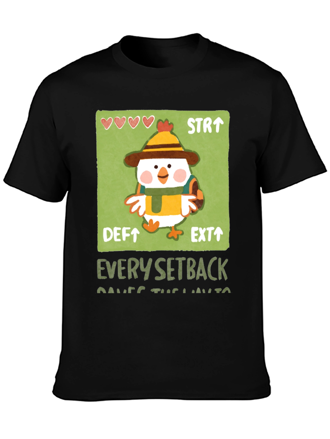 Chicken Game Character Graphic T-Shirt