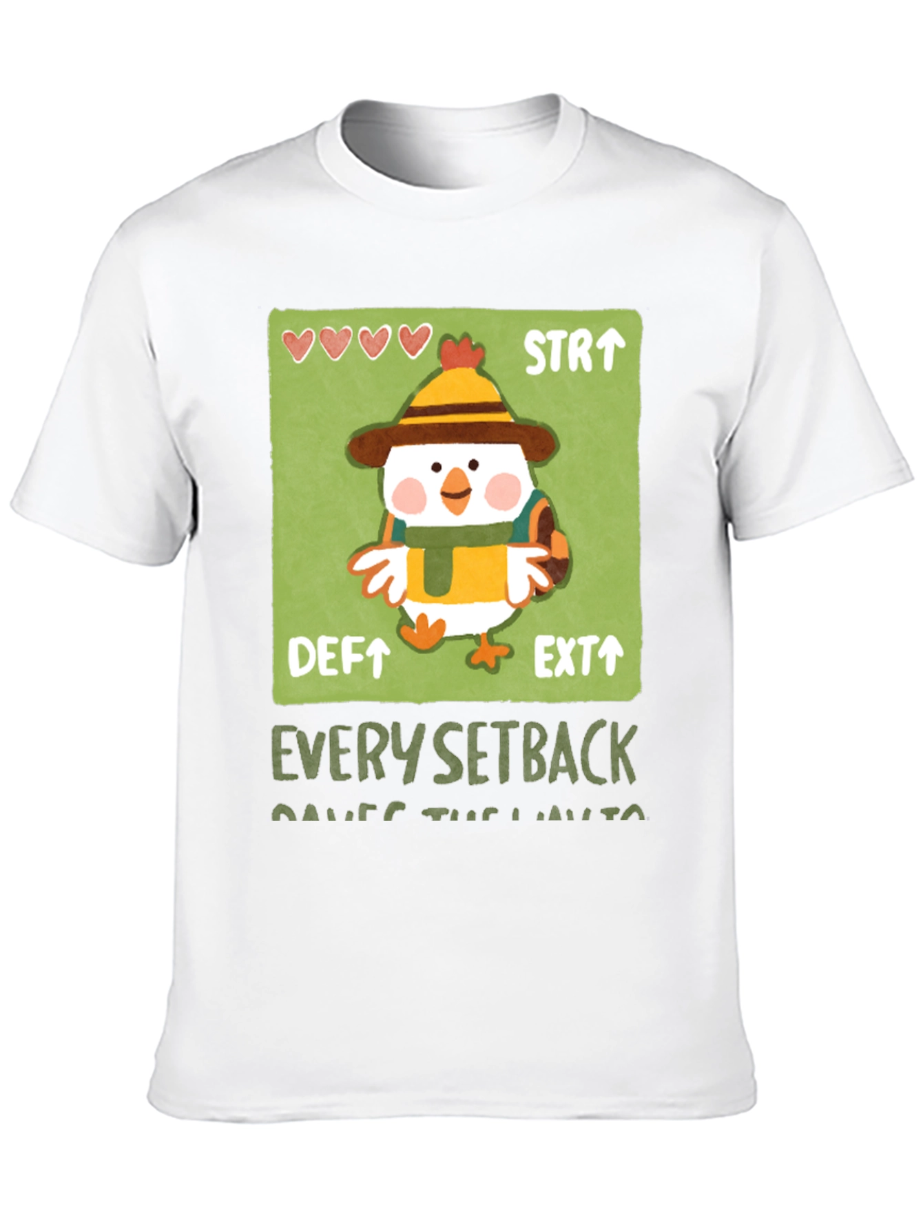 Chicken Game Character Graphic T-Shirt