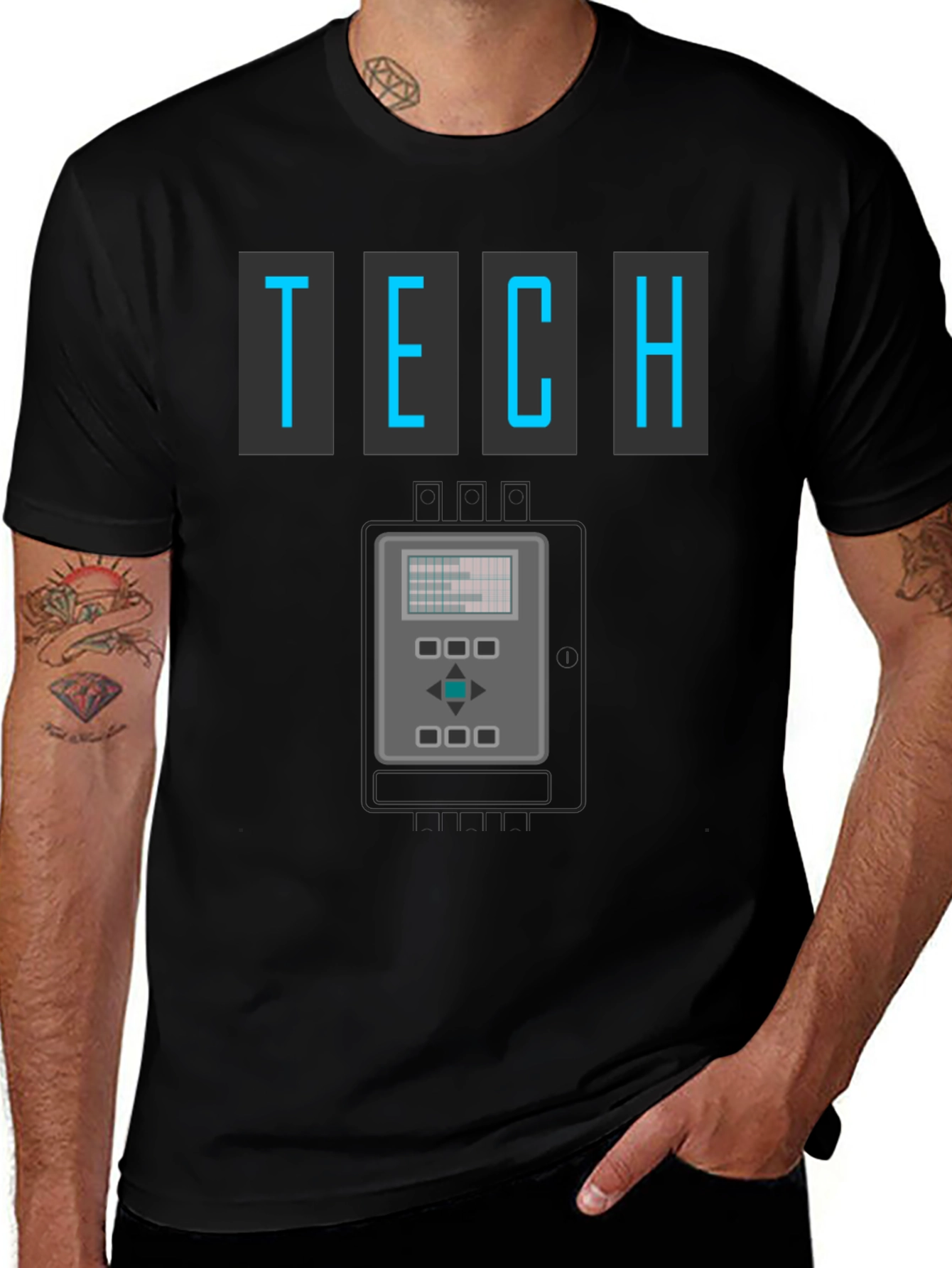 Retro Tech Graphic T-Shirt - Cool Geeky Design