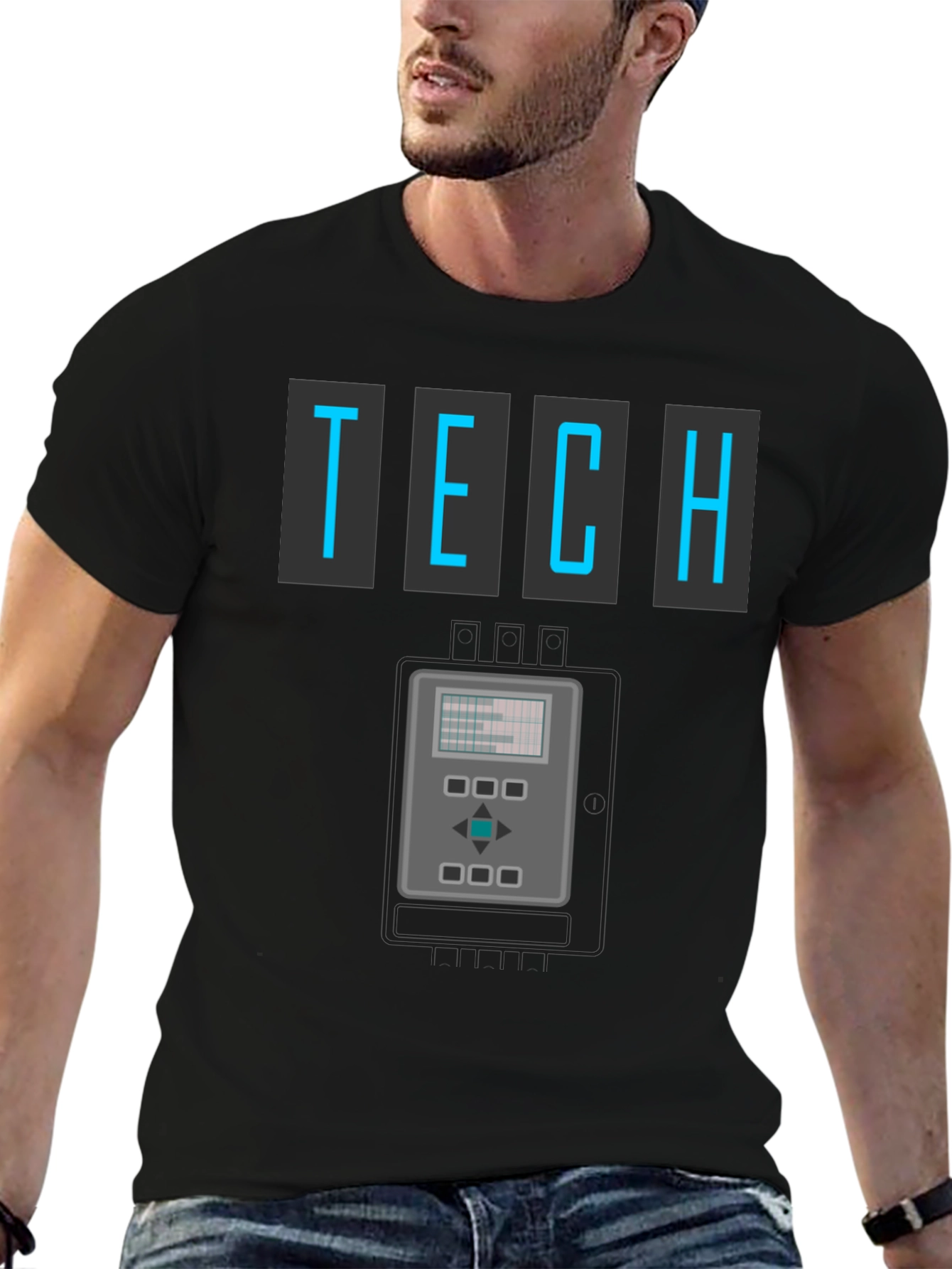 Retro Tech Graphic T-Shirt - Cool Geeky Design
