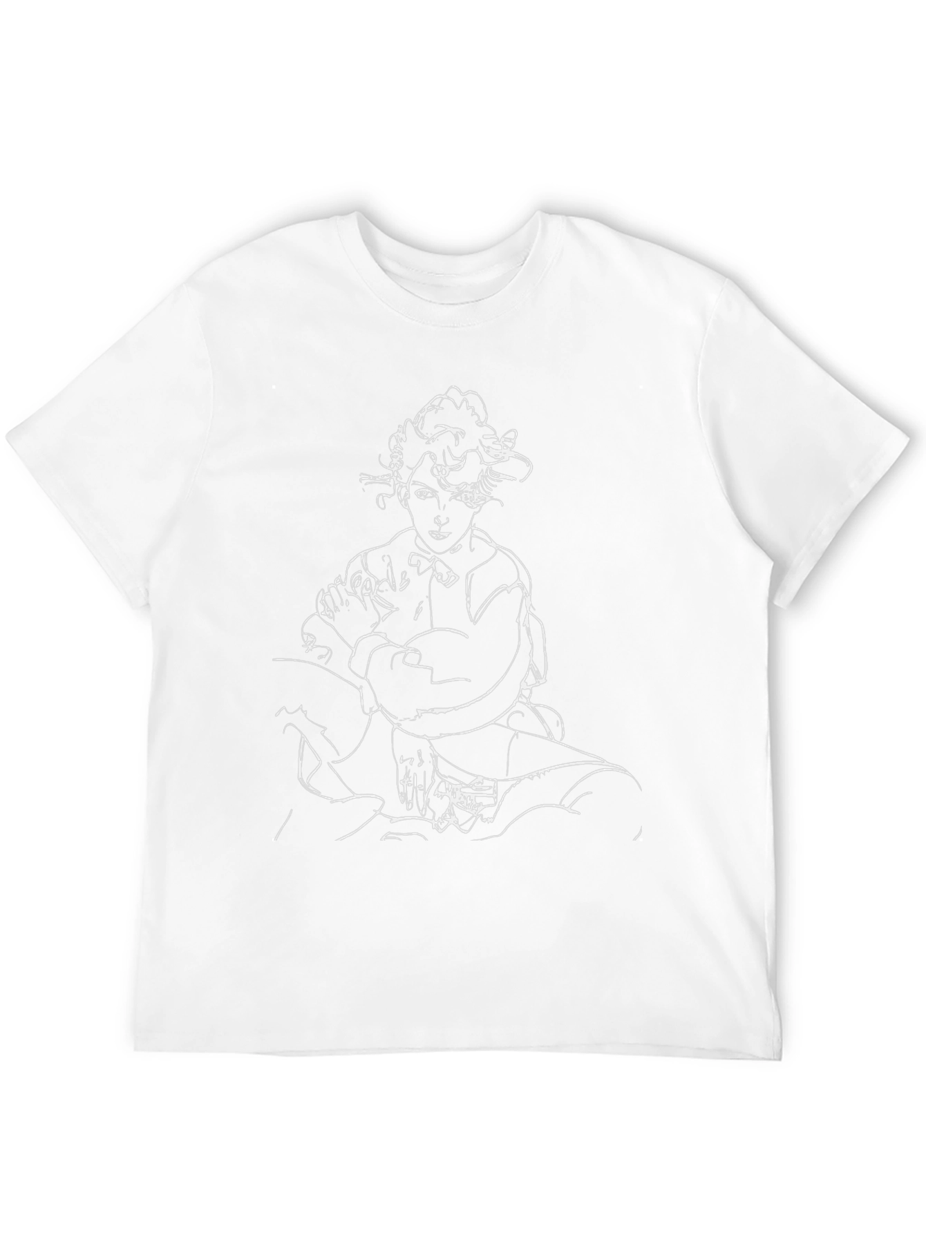 Abstract Portrait Graphic Tee - Black Cotton T-Shirt