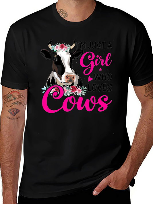 Im Just a Girl Who Loves Cows Graphic Tee