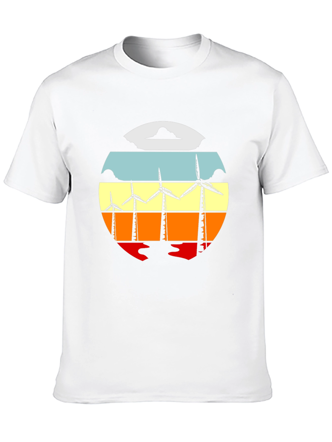 Wind Turbine Sunset Graphic Tee - Black