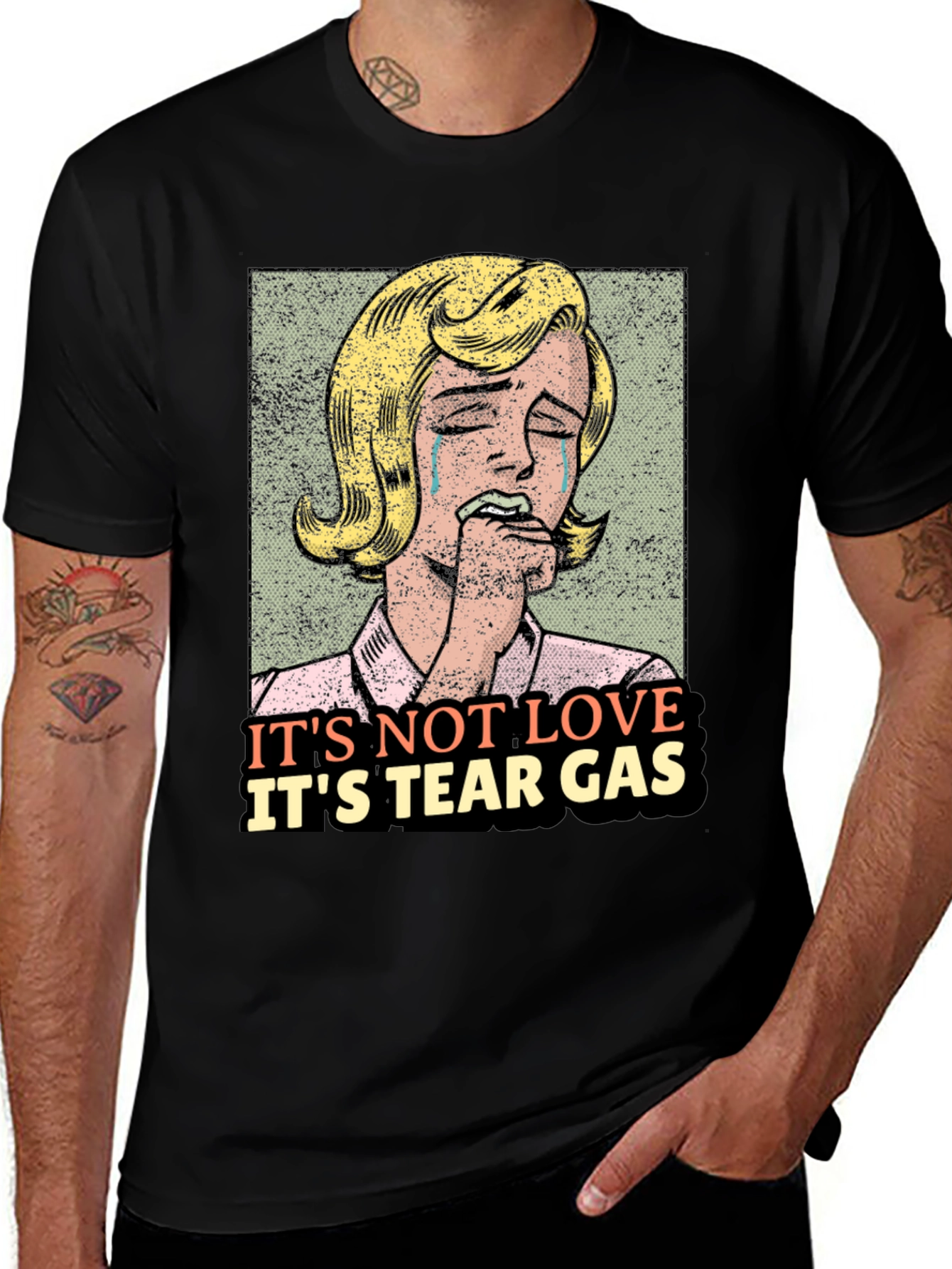 Its Not Love Its Tear Gas Graphic Tee