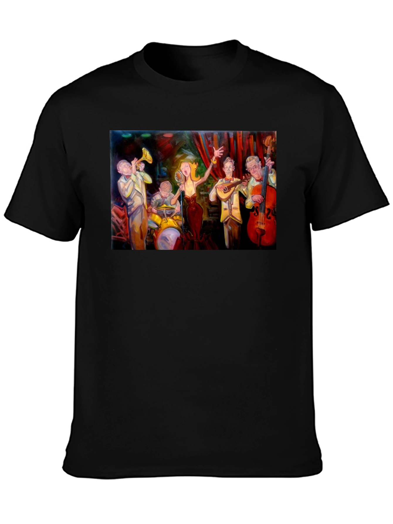 Jazz Band Graphic Black T-Shirt