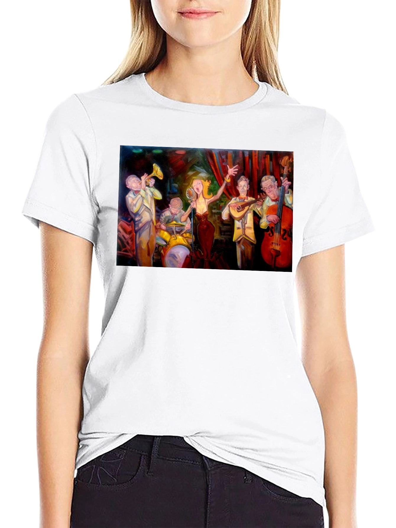 Jazz Band Graphic Black T-Shirt