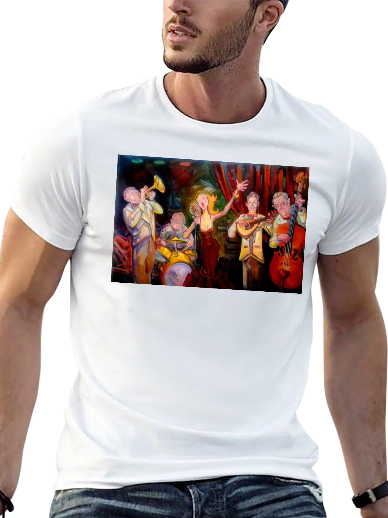 Jazz Band Graphic Black T-Shirt