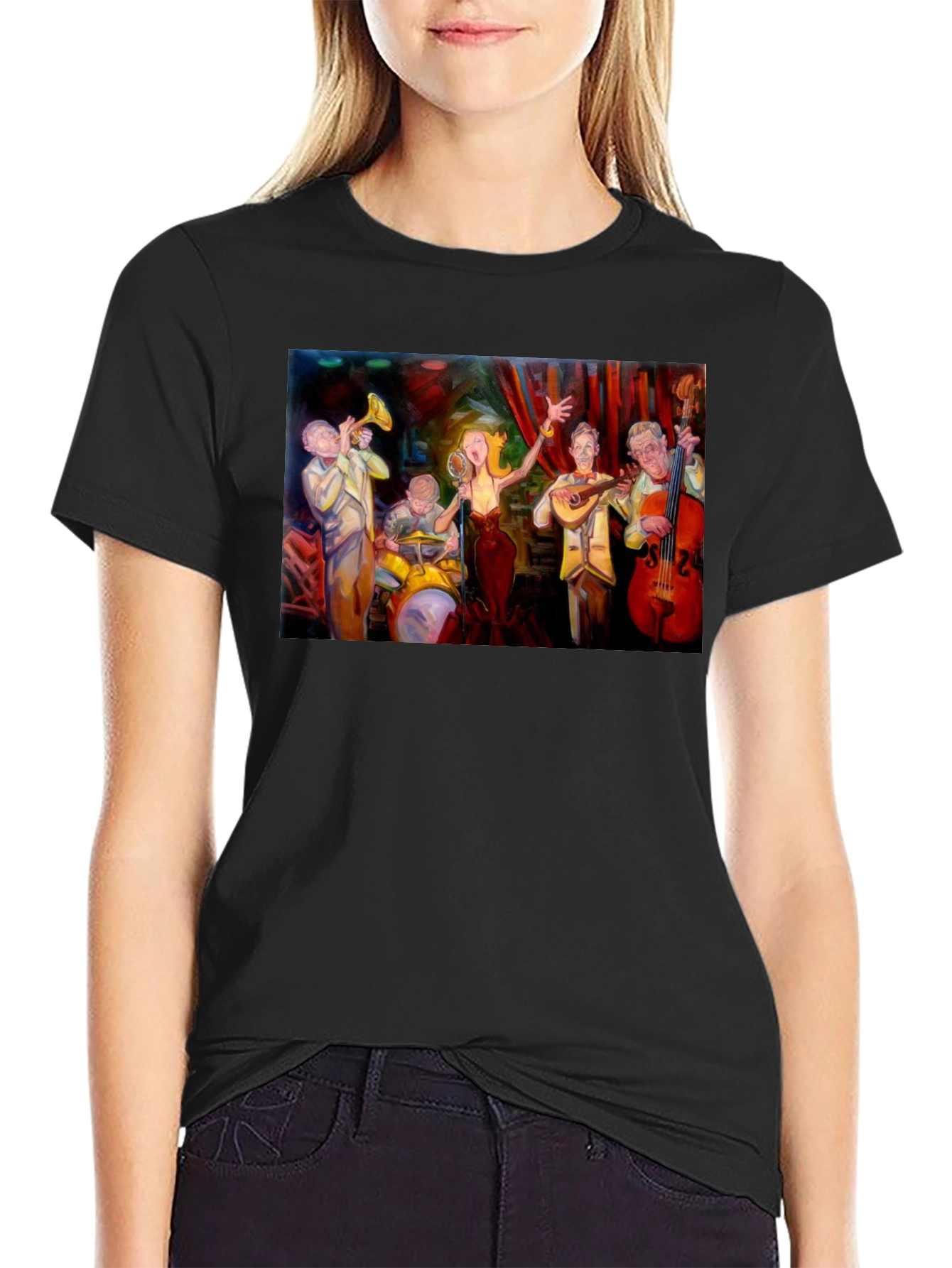 Jazz Band Graphic Black T-Shirt