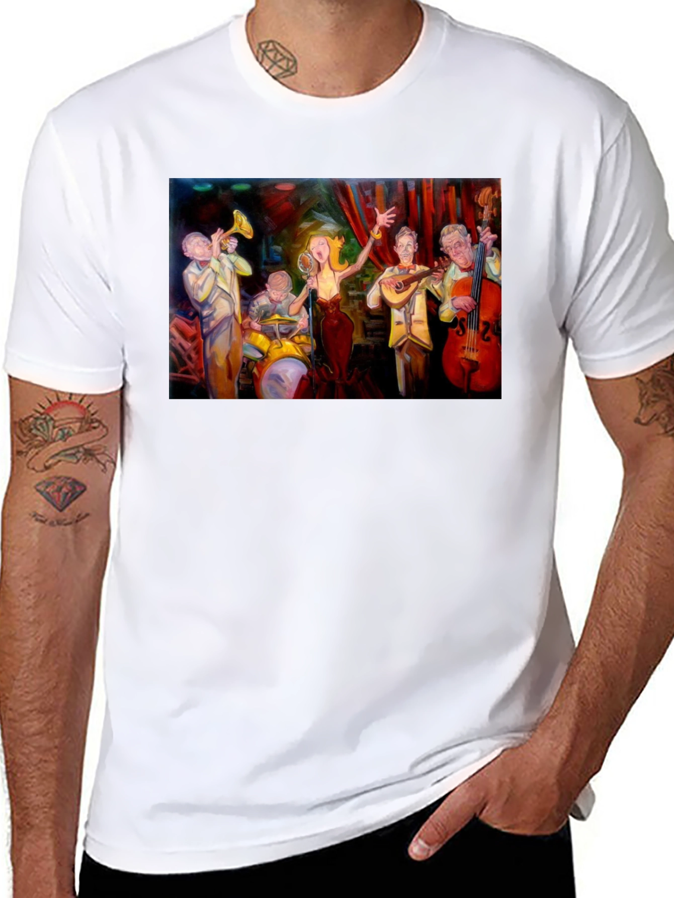 Jazz Band Graphic Black T-Shirt