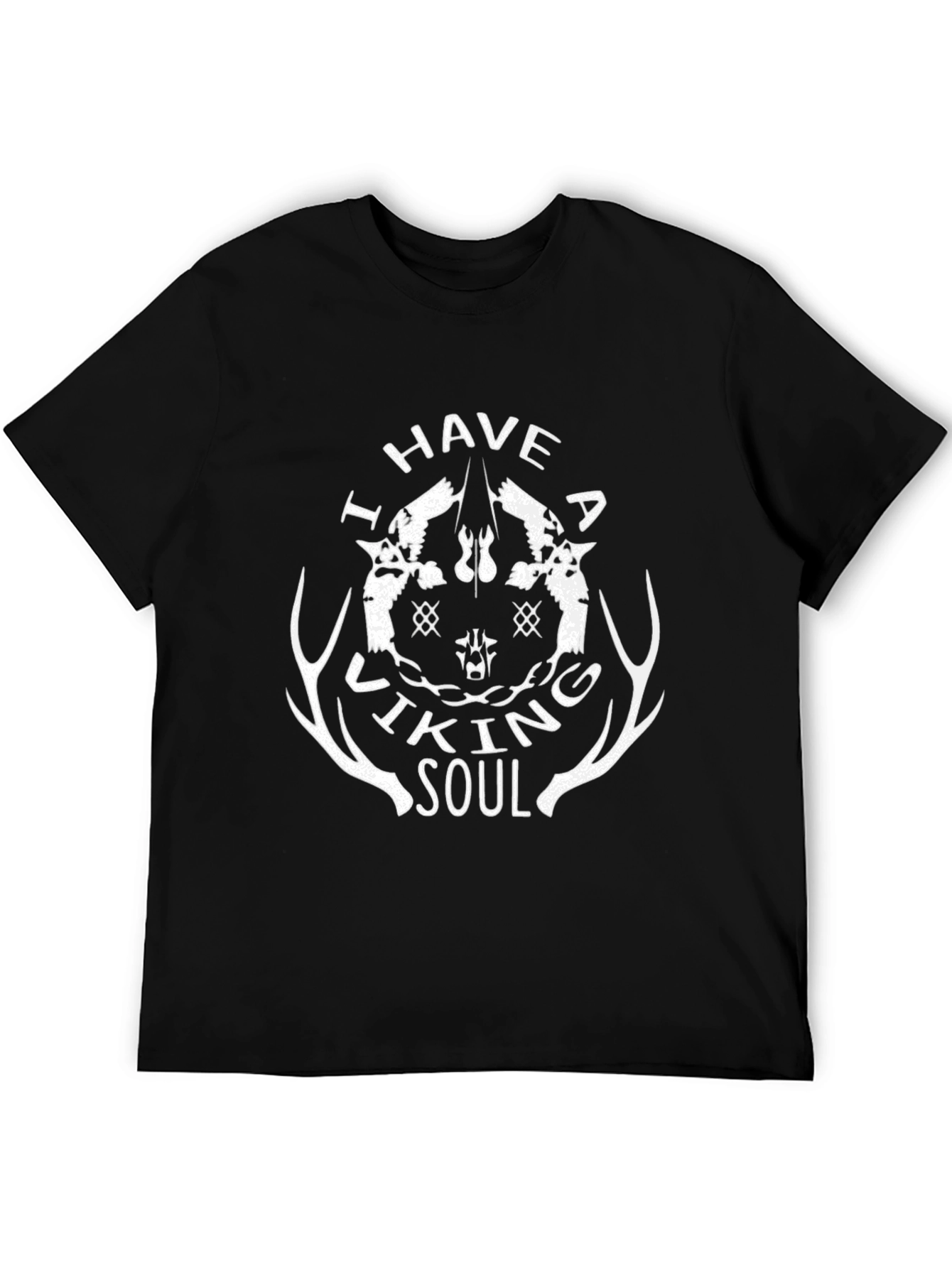 I Have a Viking Soul T-Shirt Black Crew Neck