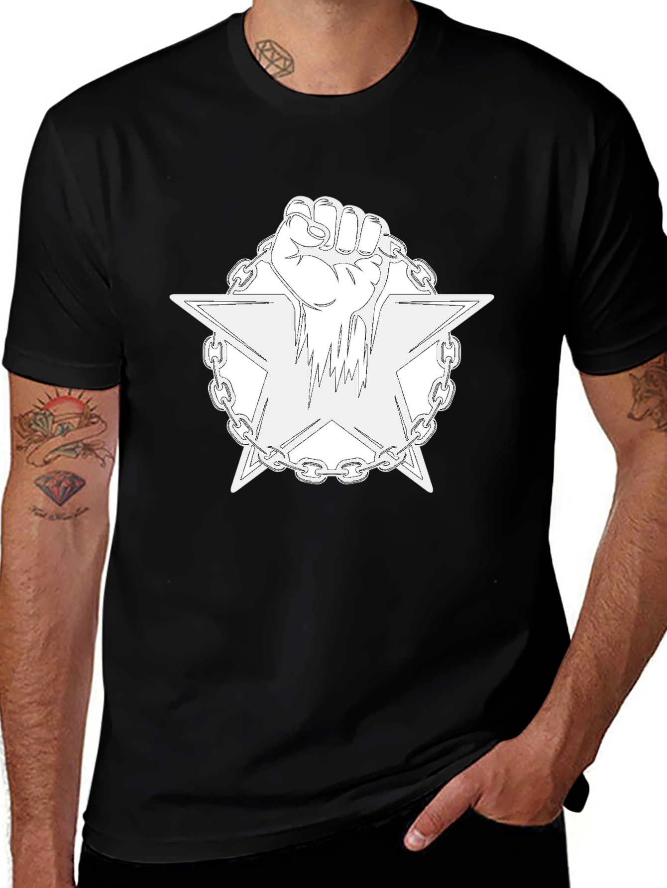 Fist & Star Graphic Tee - Black