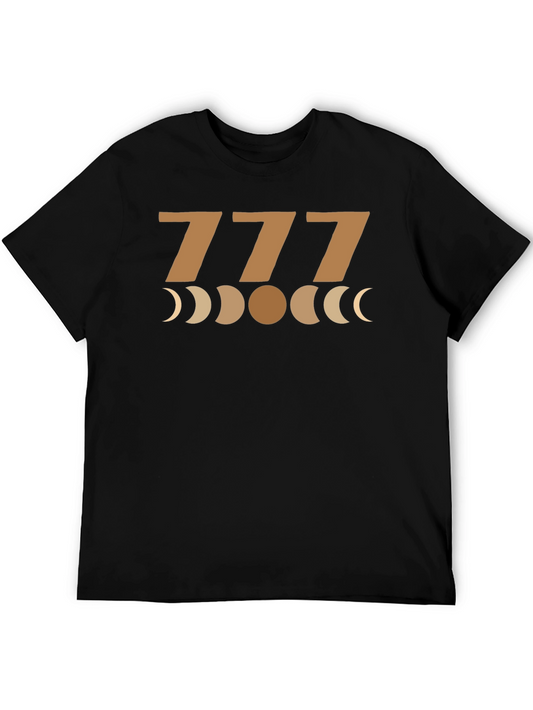 777 Moon Phase Graphic Tee - Unisex Black T-Shirt