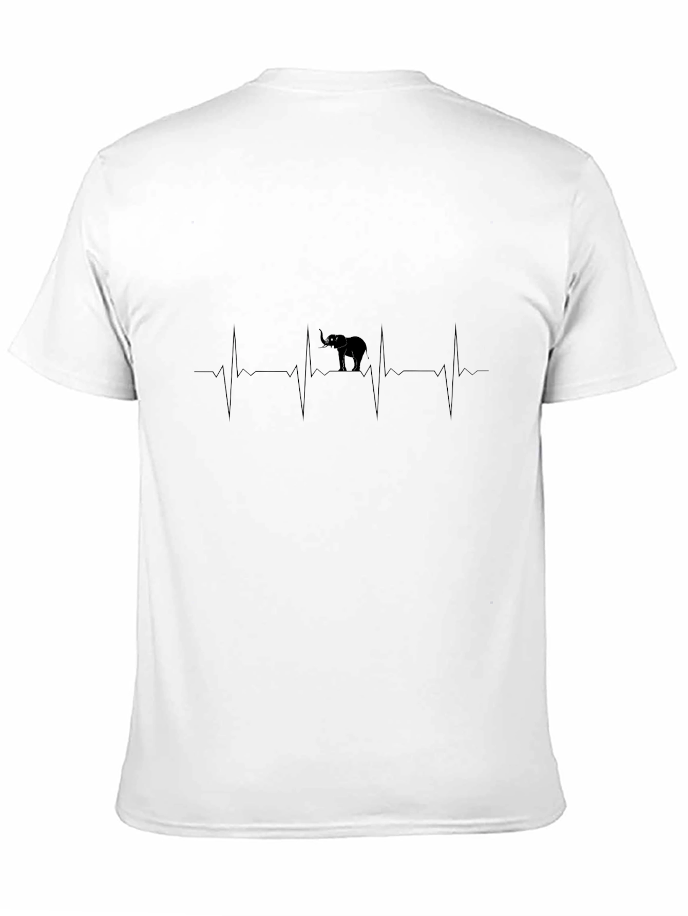 Elephant Heartbeat Graphic Tee - Black Casual T-Shirt