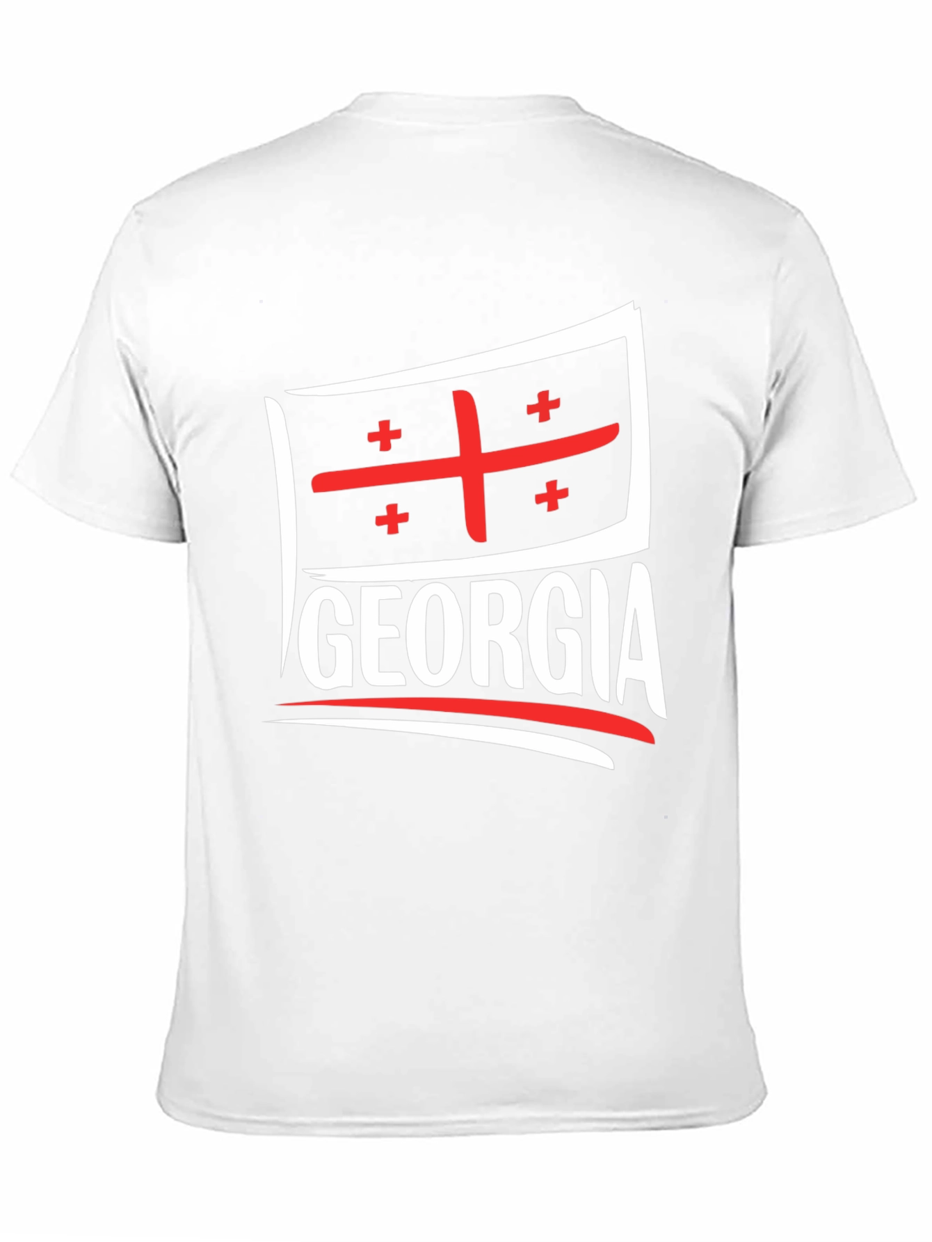 Georgia Flag T-Shirt - Black Crew Neck Tee