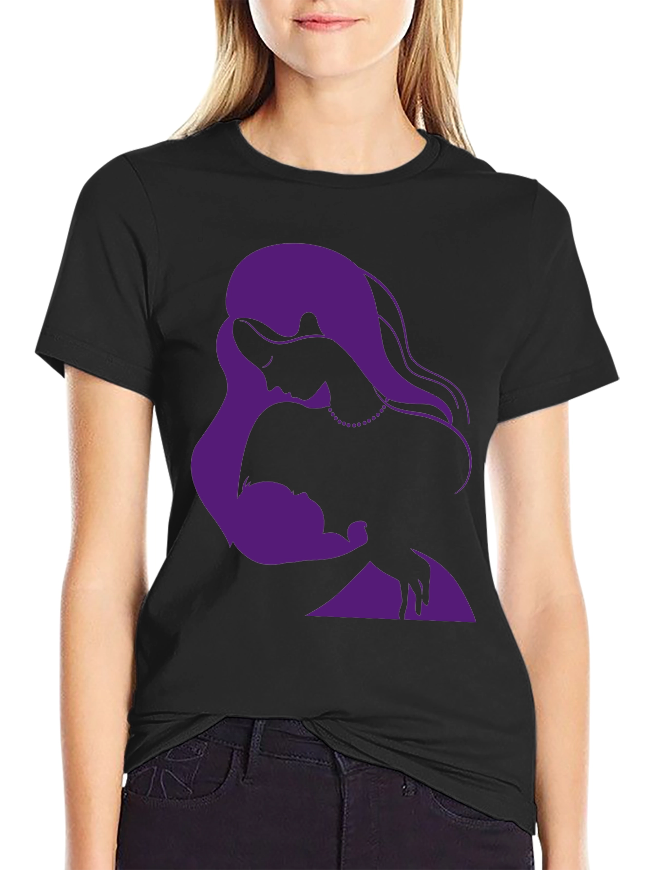 Elegant Mother & Child Graphic T-Shirt