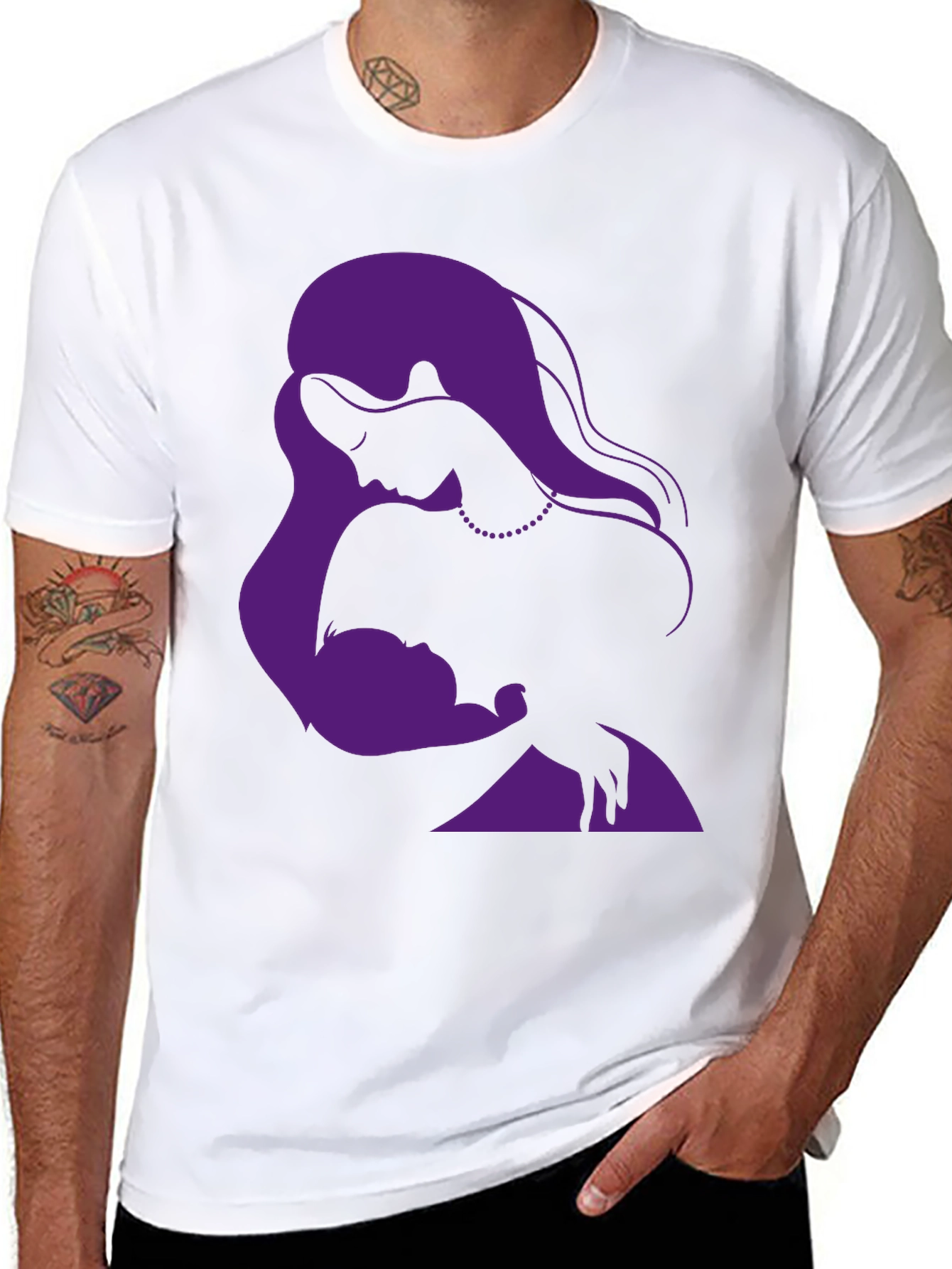 Elegant Mother & Child Graphic T-Shirt