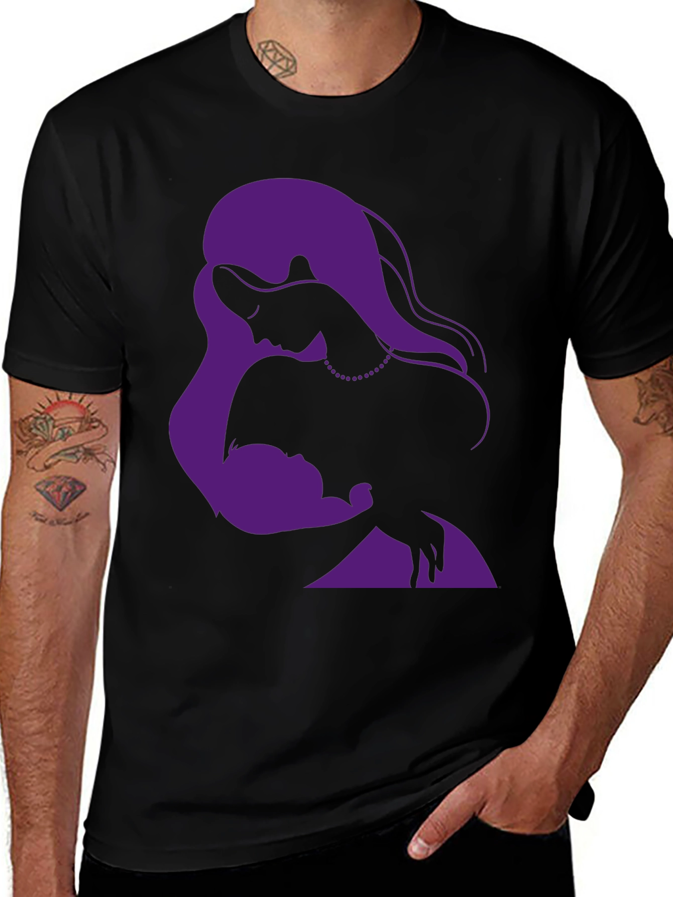 Elegant Mother & Child Graphic T-Shirt