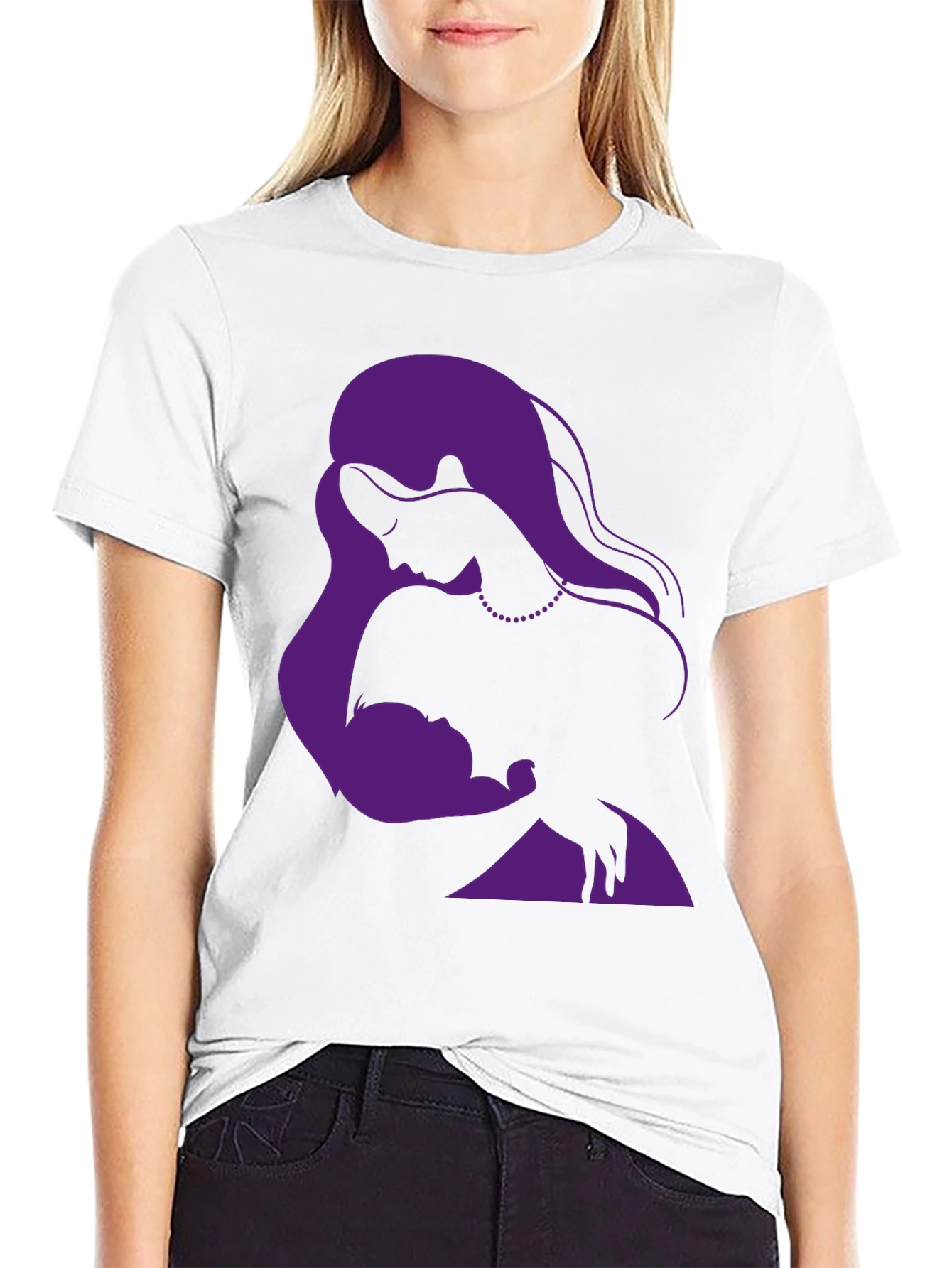 Elegant Mother & Child Graphic T-Shirt
