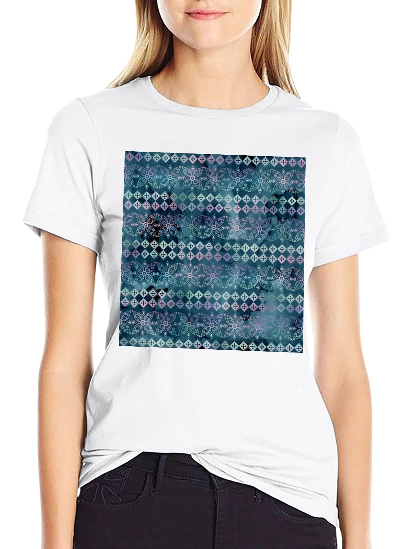 Floral Mandala Pattern T-Shirt