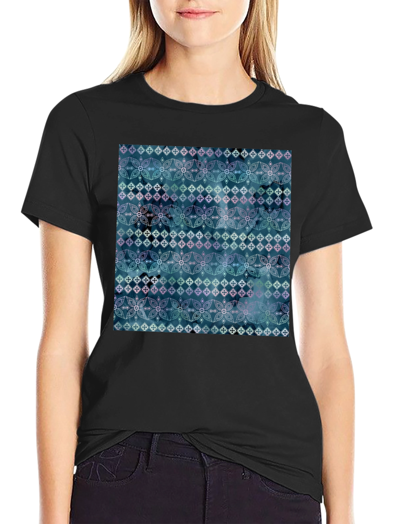 Floral Mandala Pattern T-Shirt