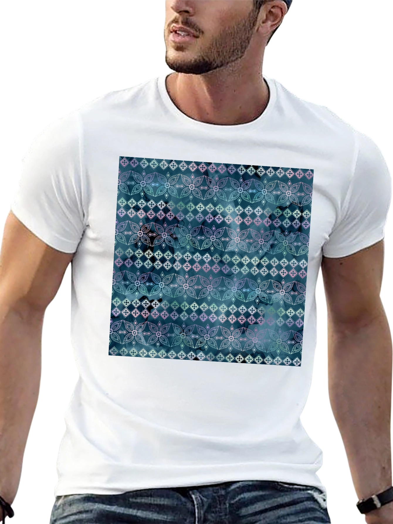 Floral Mandala Pattern T-Shirt