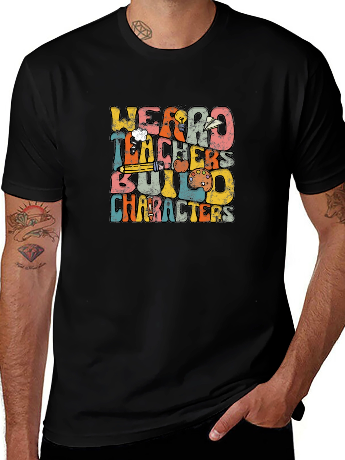 Weird Teachers Build Characters Graphic Tee