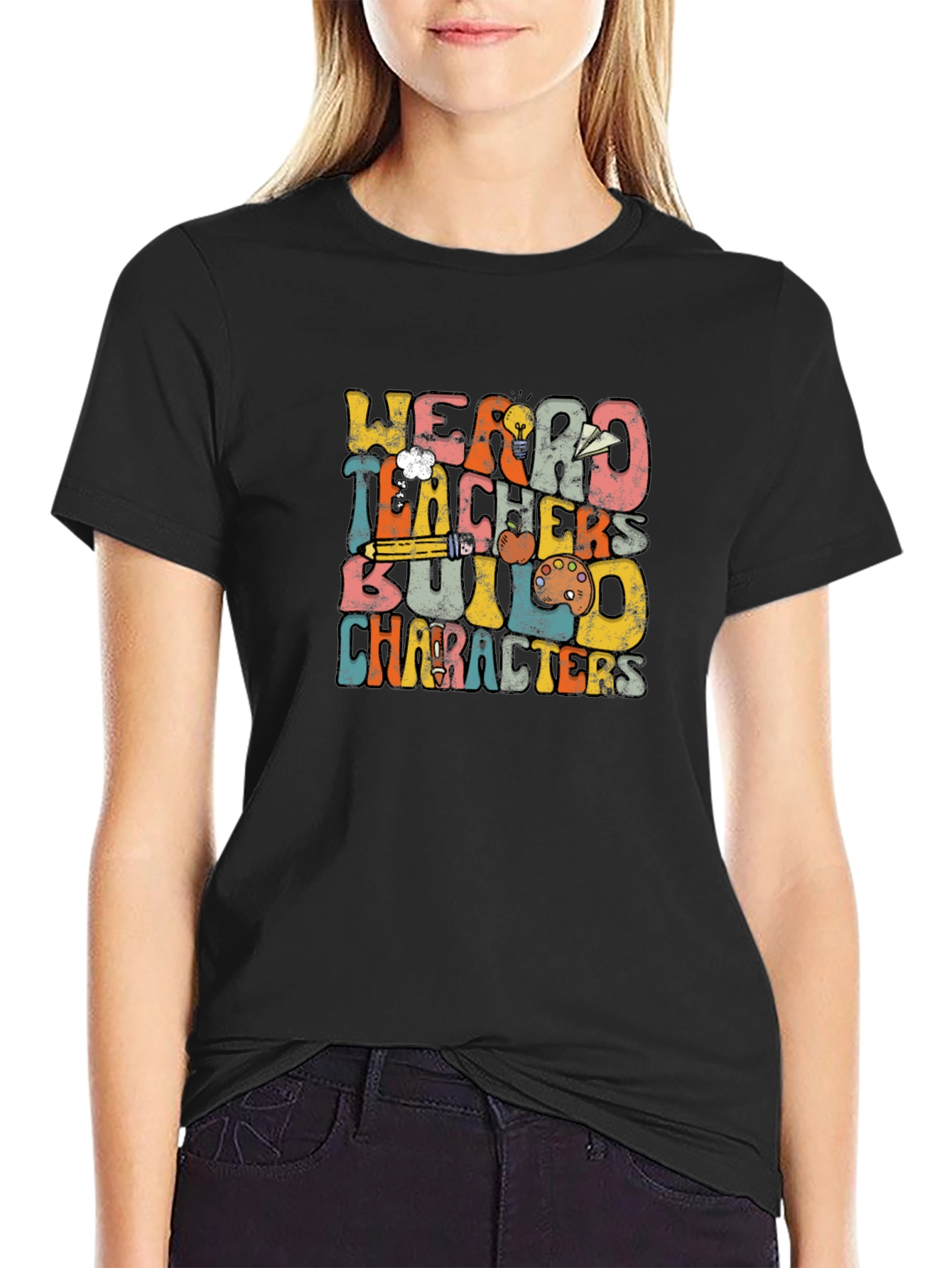 Weird Teachers Build Characters Graphic Tee