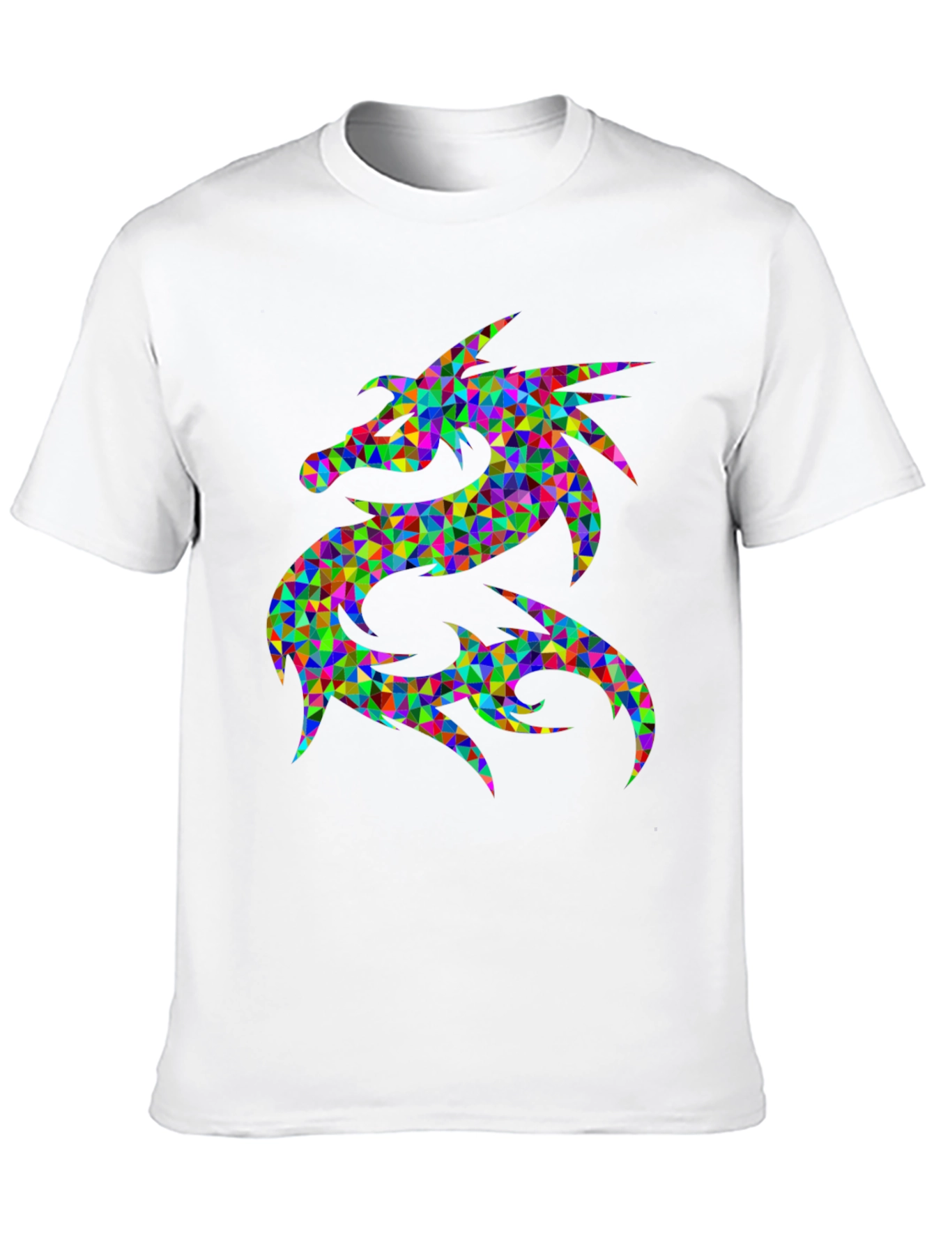 Prismatic Dragon Graphic Black T-Shirt