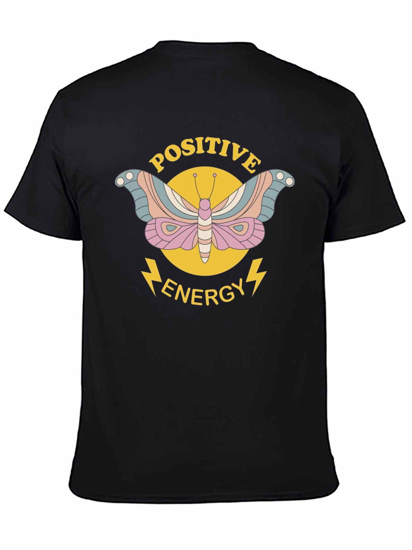 Positive Energy Butterfly Graphic Tee - Black