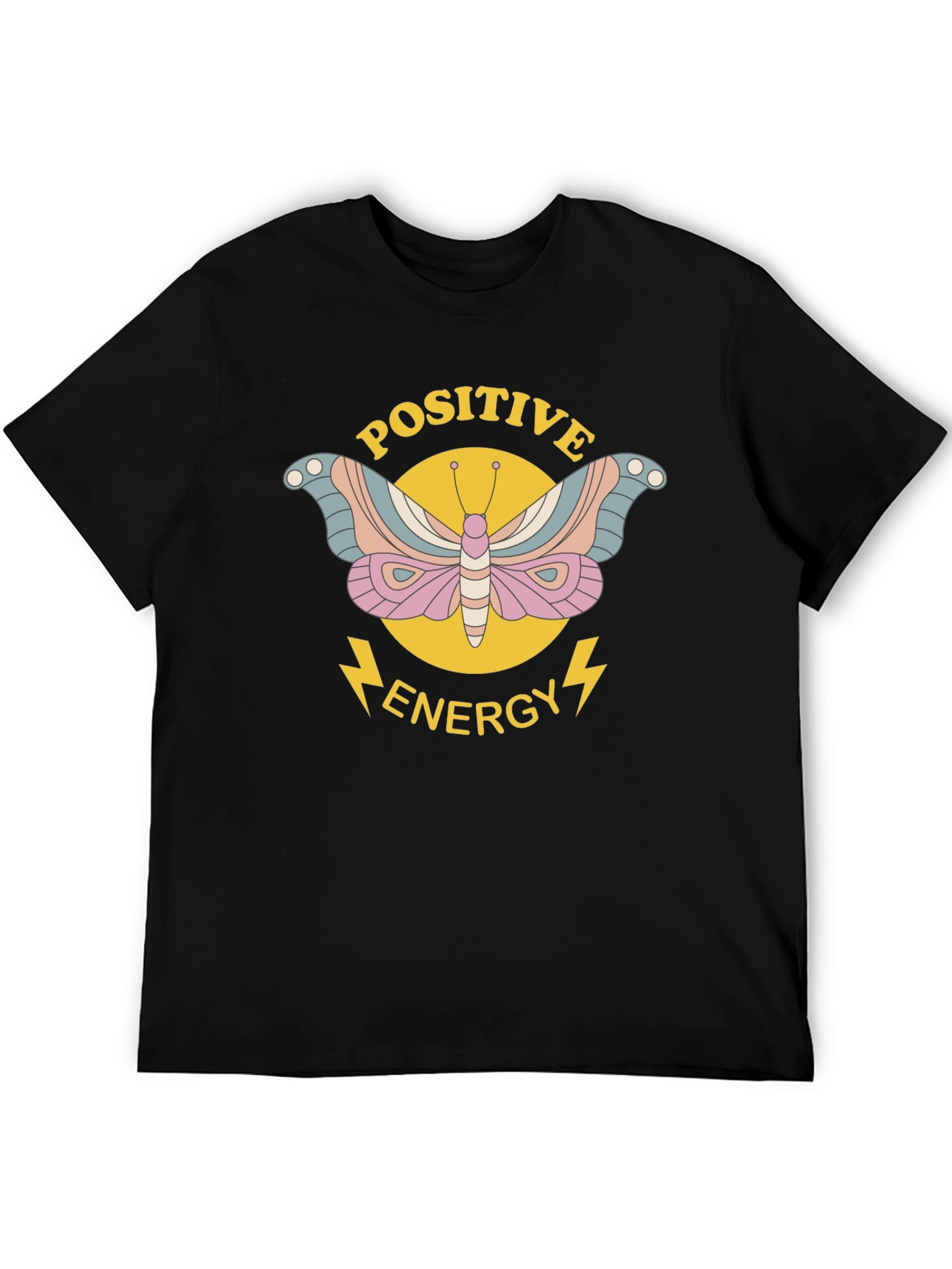 Positive Energy Butterfly Graphic Tee - Black