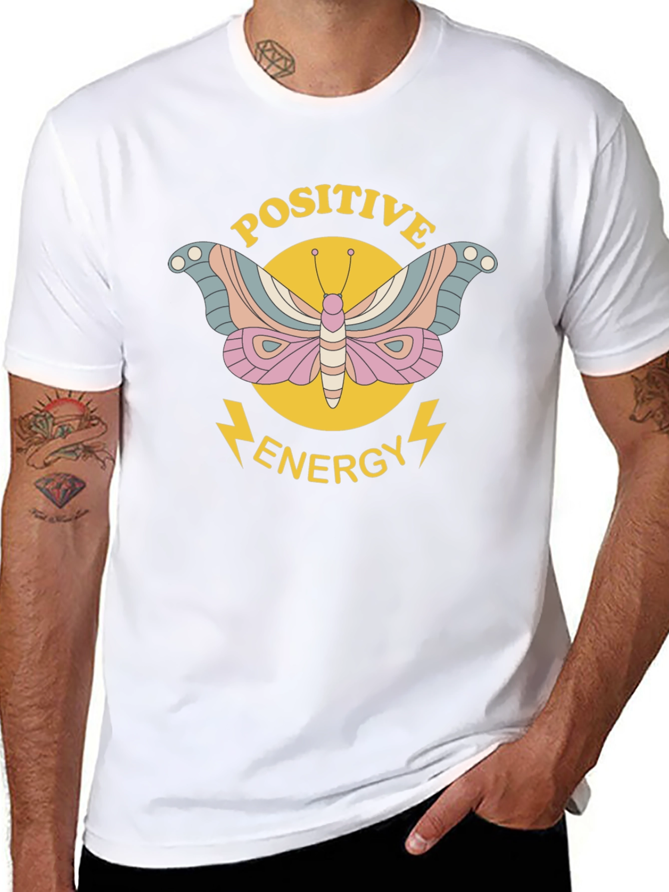 Positive Energy Butterfly Graphic Tee - Black
