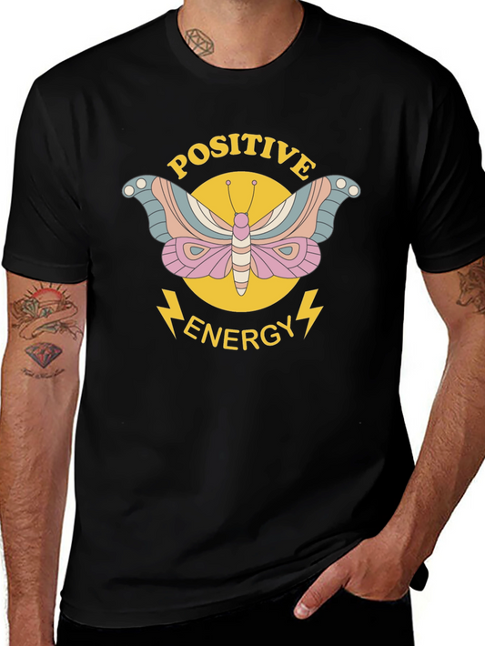 Positive Energy Butterfly Graphic Tee - Black
