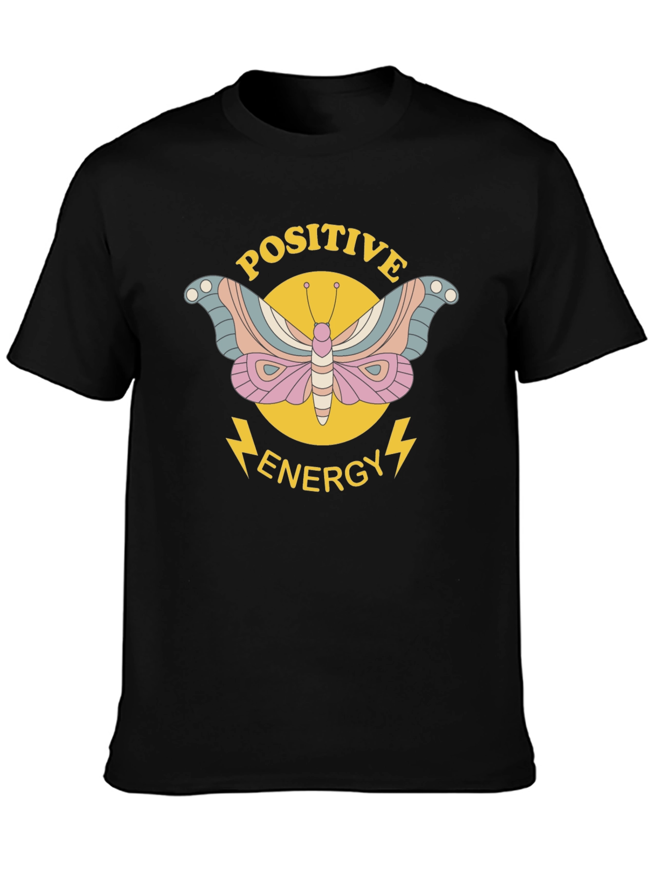 Positive Energy Butterfly Graphic Tee - Black