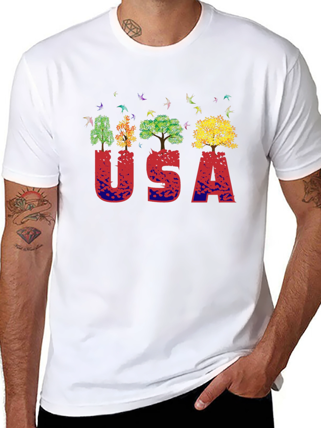 USA Nature Trees Graphic T-Shirt