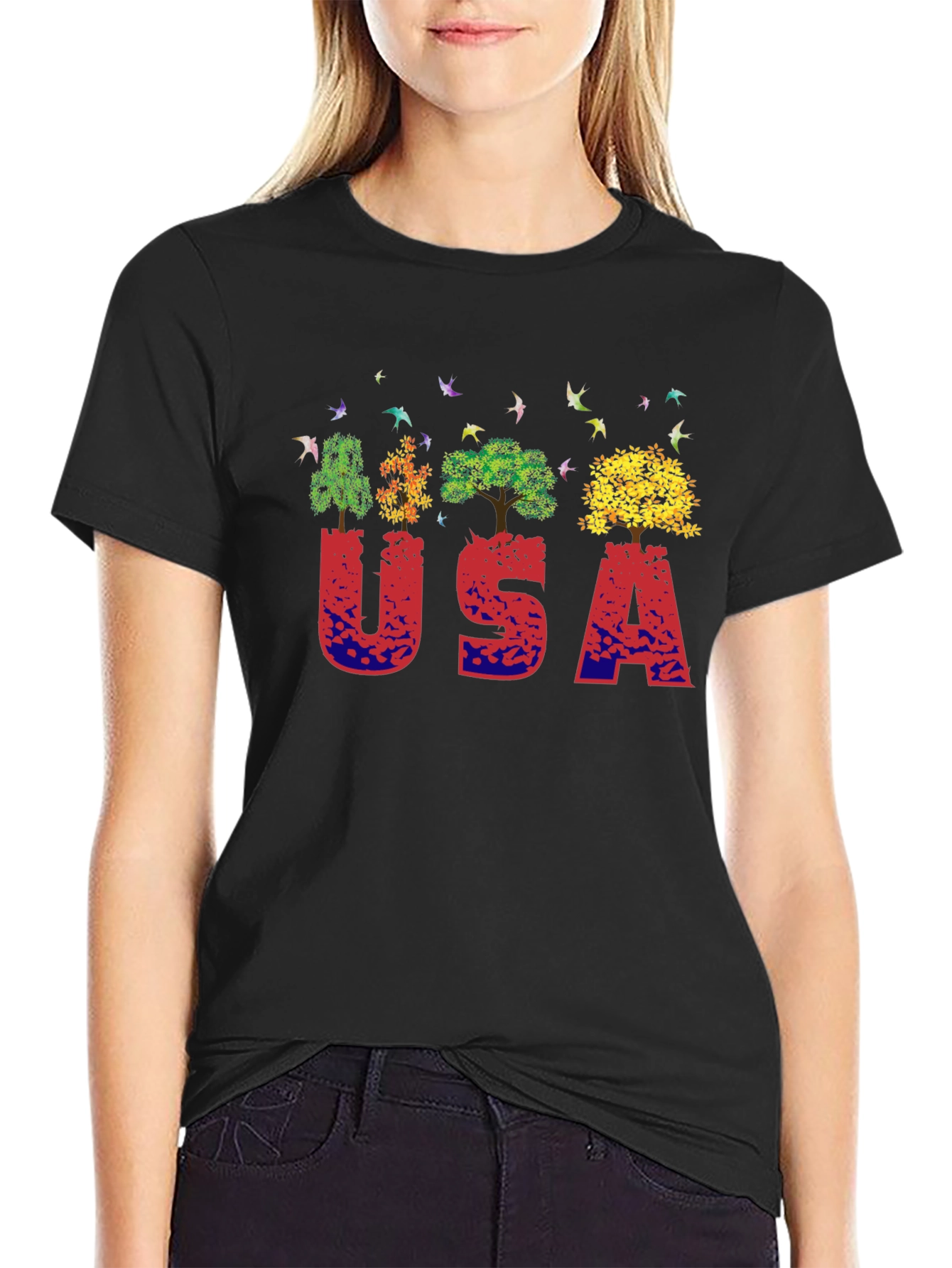 USA Nature Trees Graphic T-Shirt