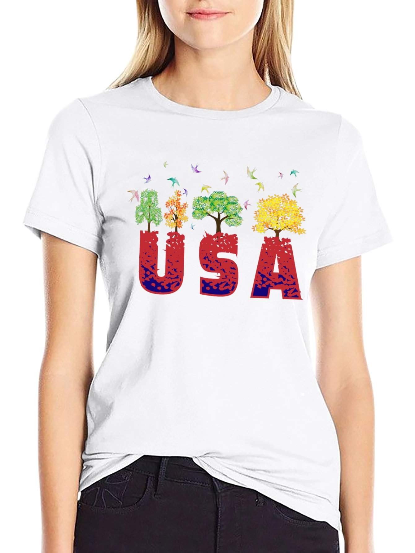 USA Nature Trees Graphic T-Shirt