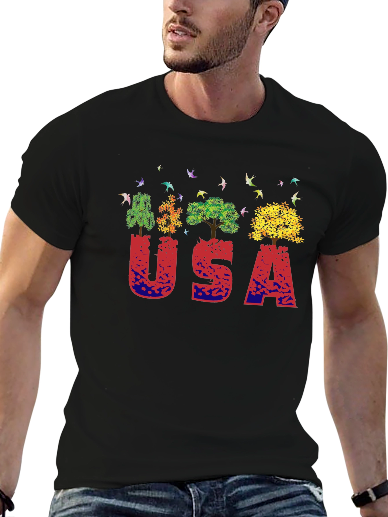 USA Nature Trees Graphic T-Shirt
